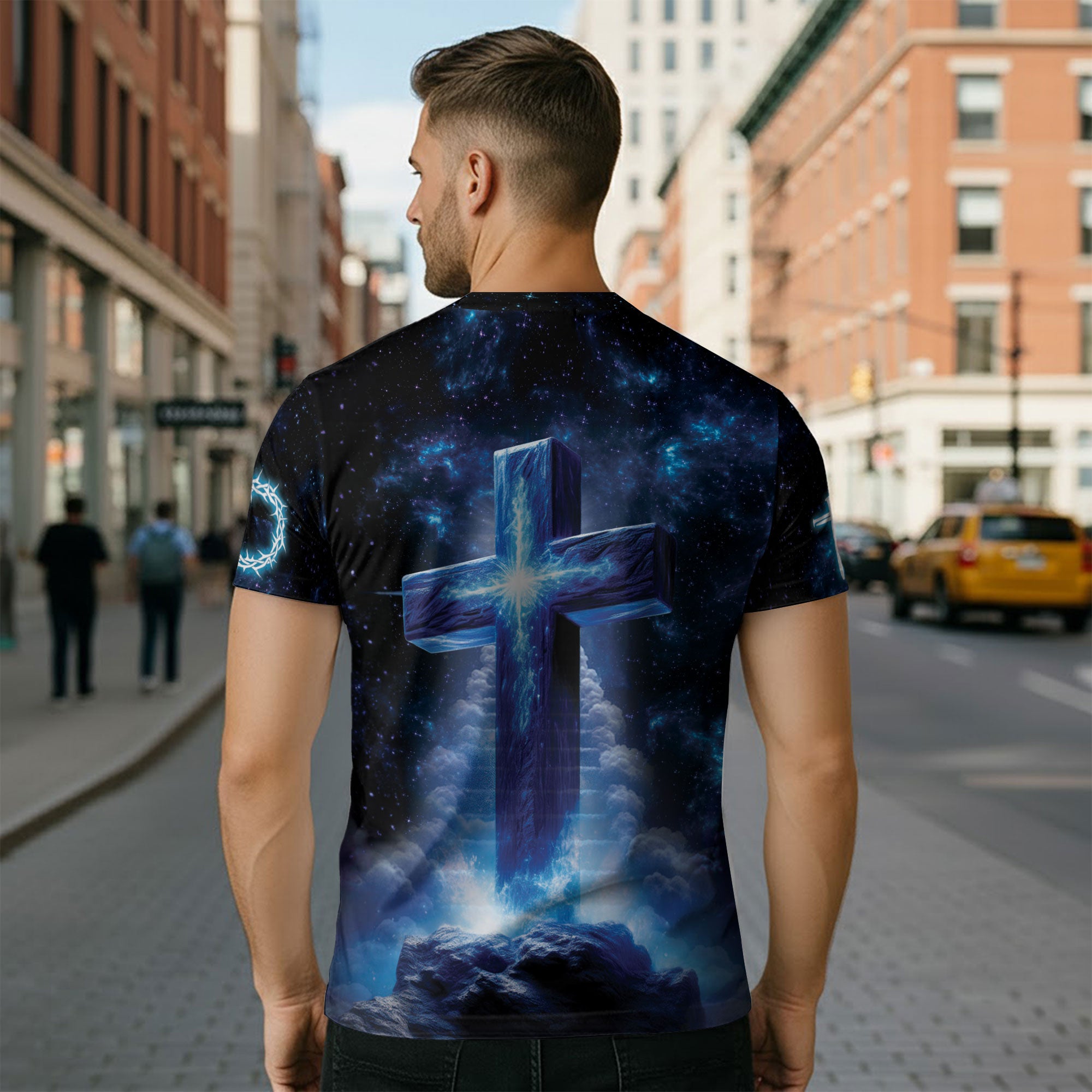 Faith Over Fear Heaven's Lion Lamb and Cross Vision - Christian Tee Shirts for Men, Freedom Shirts, RustField Co - Rust Field Wear