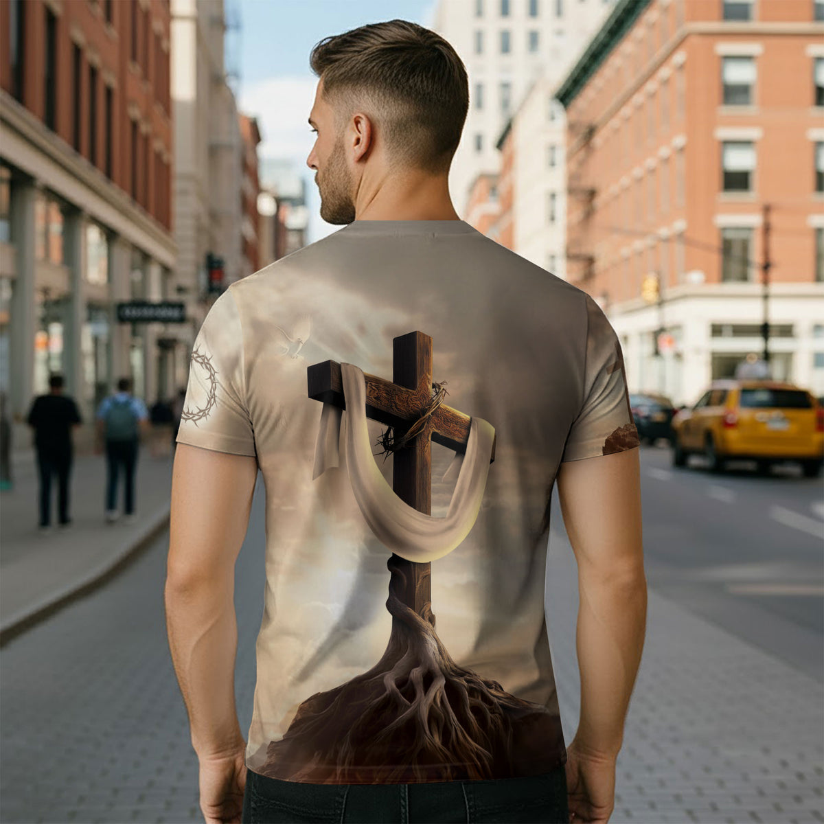 Rooted In Christ Lion And Savior In The Cross - RustField Co Freedom Shirts, Christian Tee Shirts for Men - Rust Field Wear
