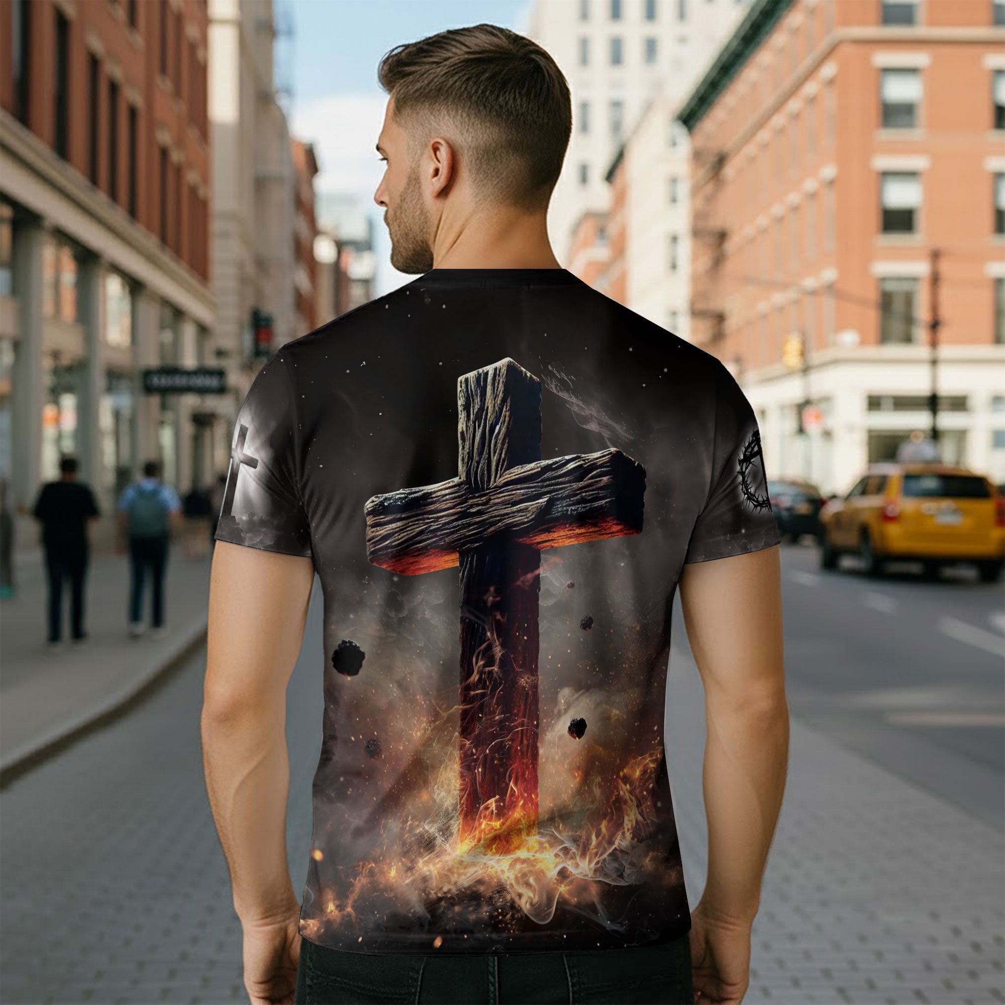 RustField Co, I Can't But He Can Fiery Lion Of Judah - Christian Tee Shirts for Men, Freedom Shirts - Rust Field Wear