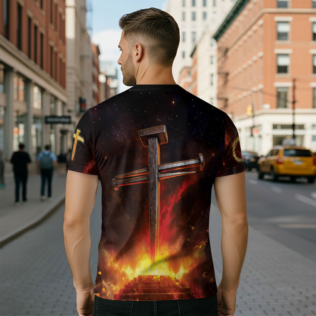 RustField Co Christian Tee Shirts - Iron Sharpens Iron Proverbs 27 17 Fiery Lion, Freedom Shirts for Men - Rust Field Wear
