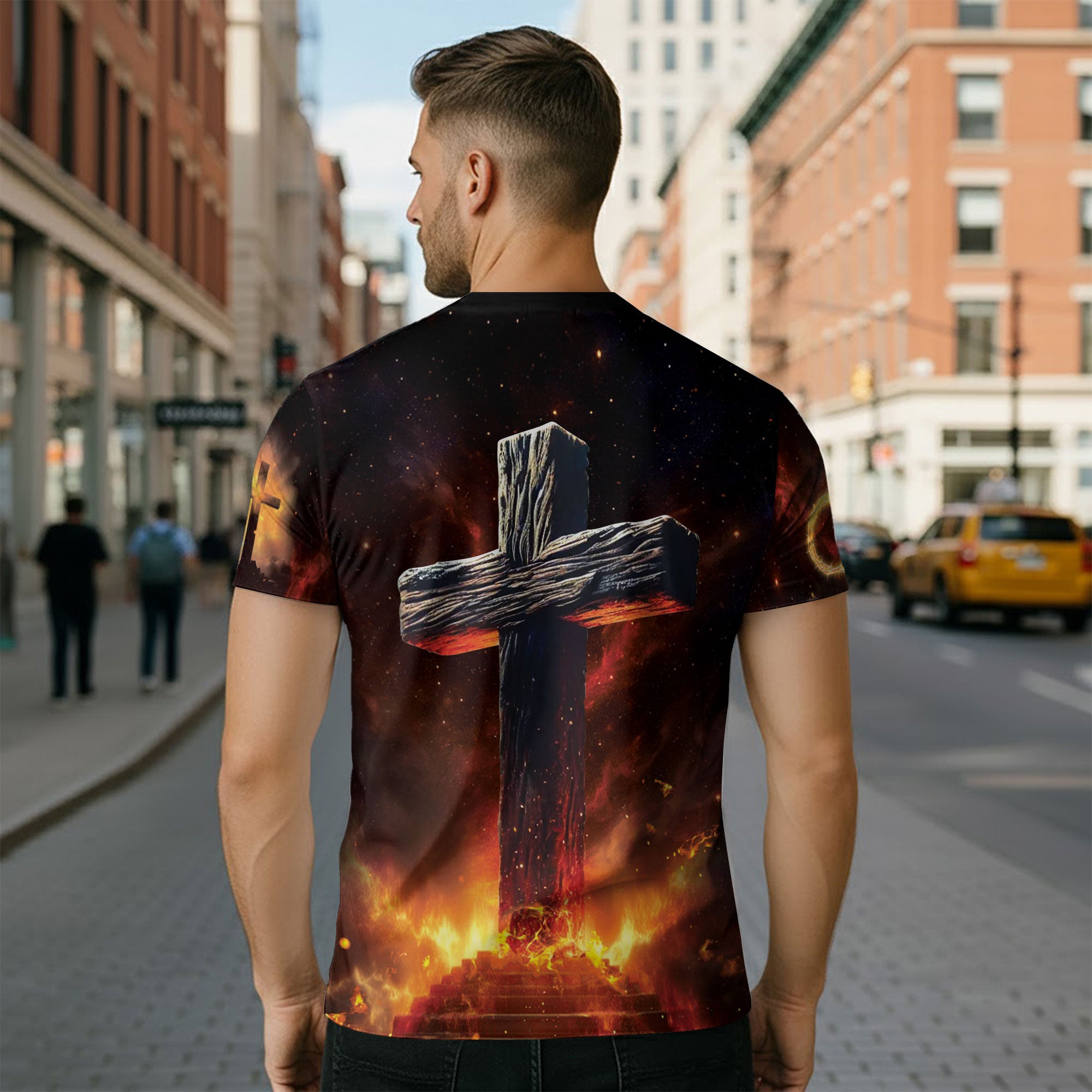 RustField Co, I've Read The Final Chapter God Wins Lion Cross Fire - Christian Tee Shirts for Men, Freedom Shirts - Rust Field Wear