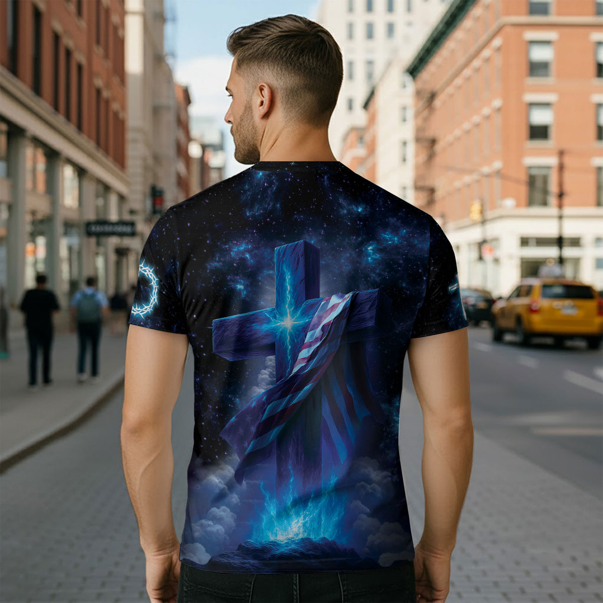 Freedom Shirts for Men, One Nation Under God Heavenly Lion Lamb Cross - Christian Tee Shirts, RustField Co - Rust Field Wear