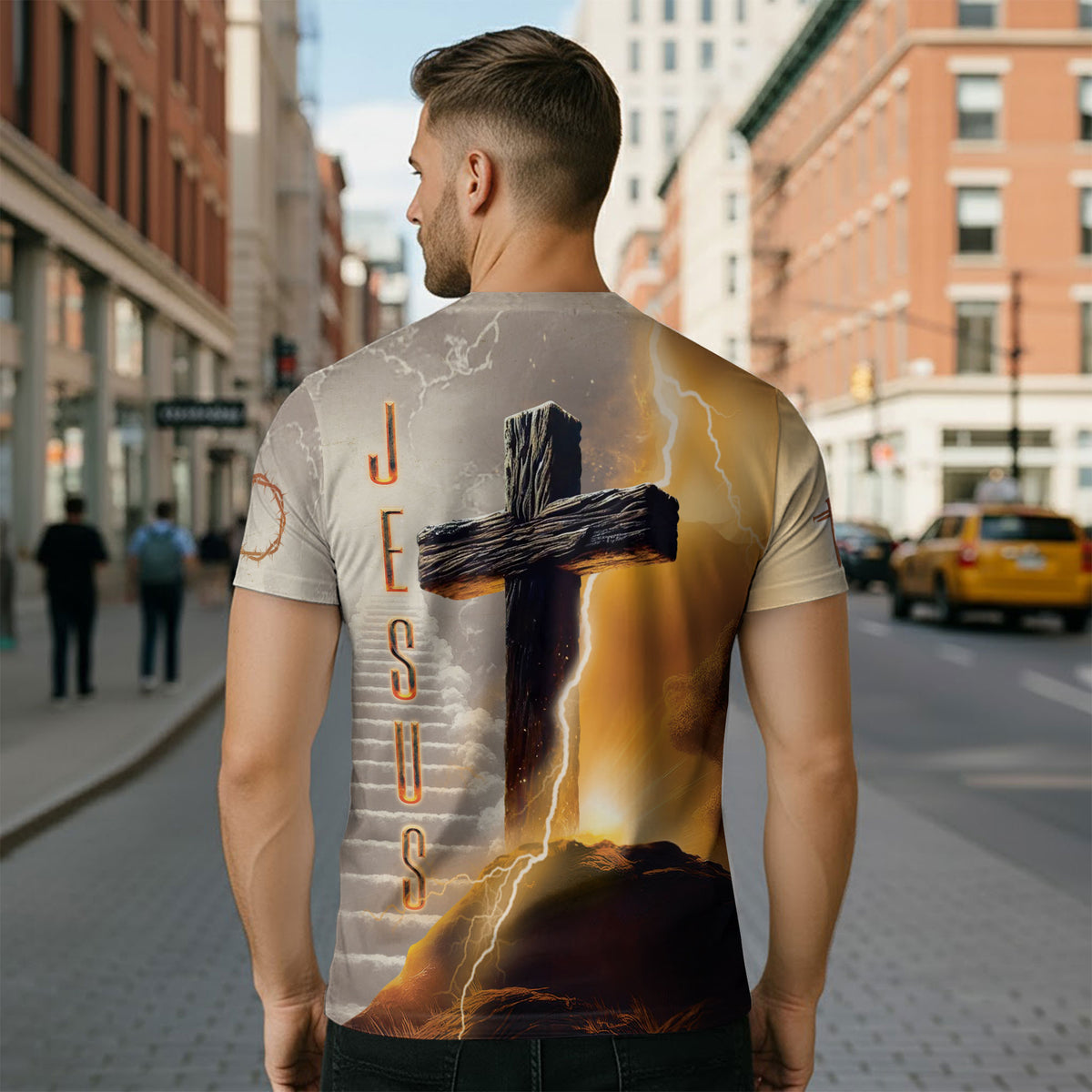 I Can Do All Things Through Christ Lightning Cross and Lion, Freedom Shirts - Christian Tee Shirts for Men, RustField Co - Rust Field Wear