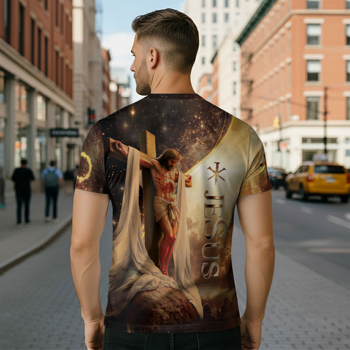 Christian Tee Shirts, I Can Do All Things Through Christ Lion and Cross - Freedom Shirts for Men, RustField Co - Rust Field Wear