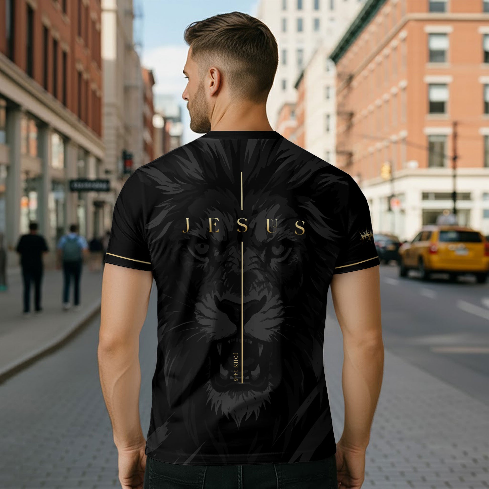 Christian Tee Shirts for Men - Jesus The Way The Truth The Life Cross Lion, RustField Co Freedom Shirts - Rust Field Wear