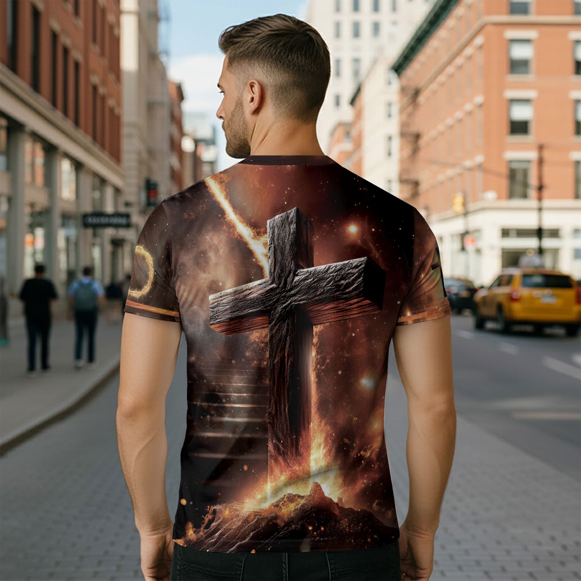 RustField Co, The Way The Truth The Life Lion and Cross - Christian Tee Shirts for Men, Freedom Shirts - Rust Field Wear