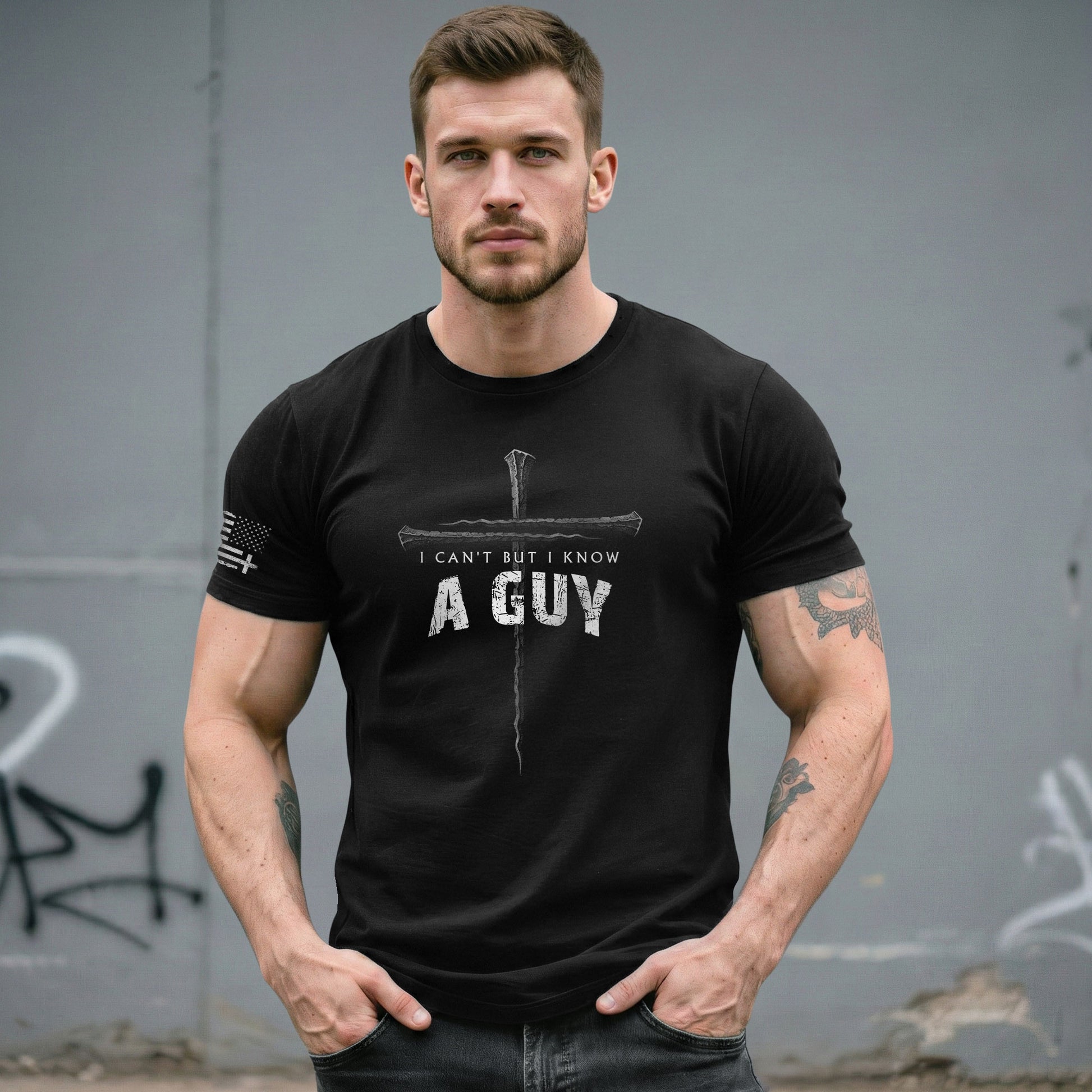 I Can’t But I Know A Guy Cross Christian, Christian Shirts for Men - Christian Tee Shirts - Rust Field Wear