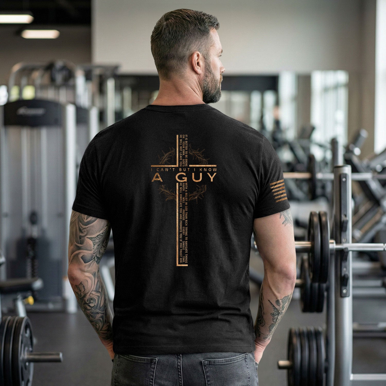 I Can’t But I Know A Guy Cross Scripture Christian - Christian Shirts for Men, Faith Based Christian Tee Shirts - Rust Field Wear