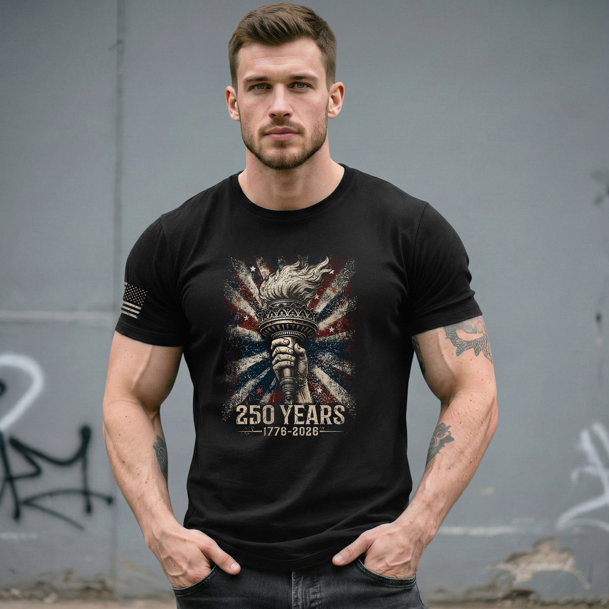 USA 250th Anniversary 250 Years Shirt 1776-2026 Liberty Torch Patriotic Pride - Rust Field Wear