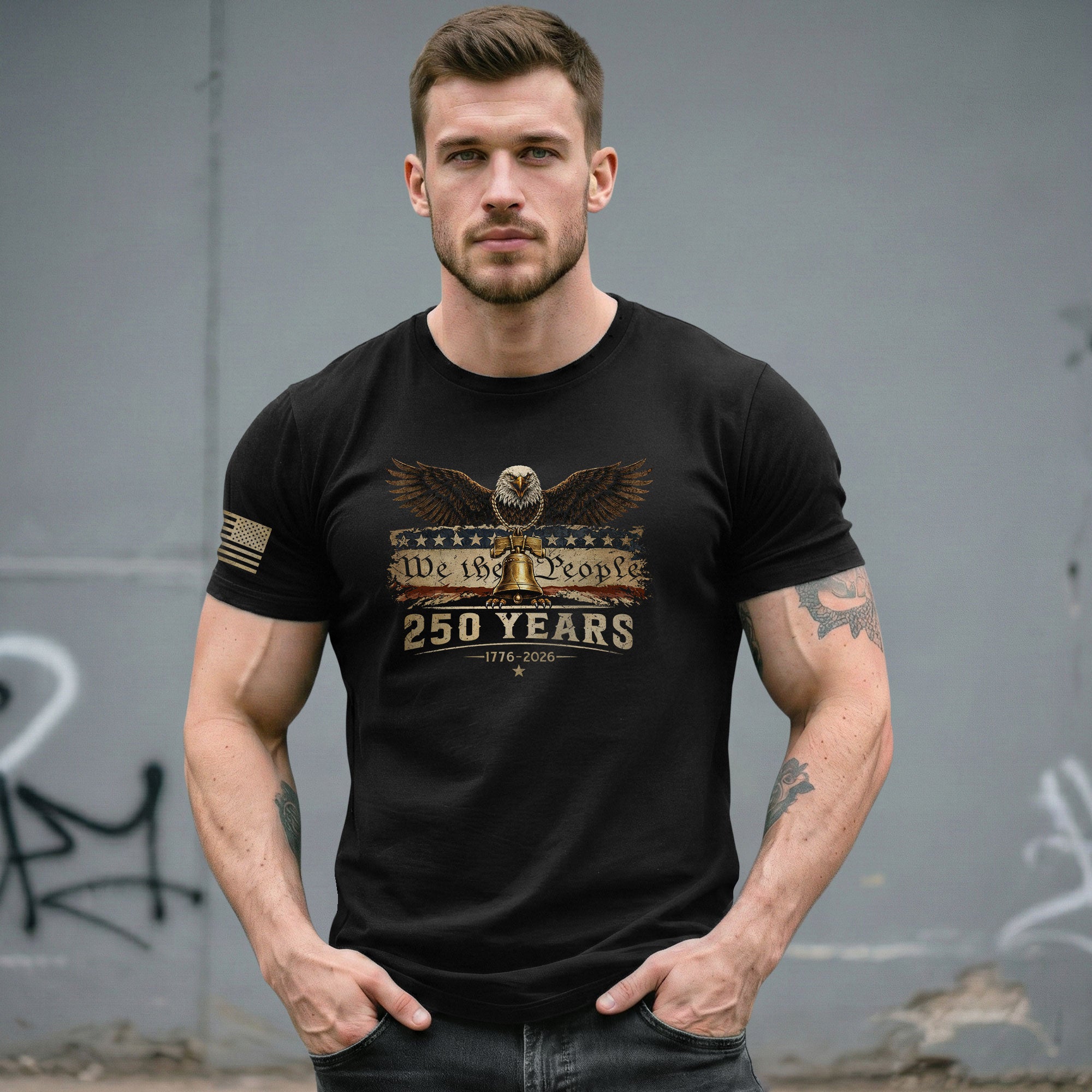 USA 250th Anniversary 250 Years Shirt 1776-2026 American Eagle Liberty Bell We The People - Rust Field Wear