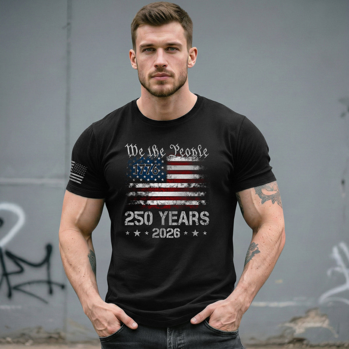 We The People 250 Years Shirt – USA Flag Independence 1776–2026 Tee - Rust Field Wear