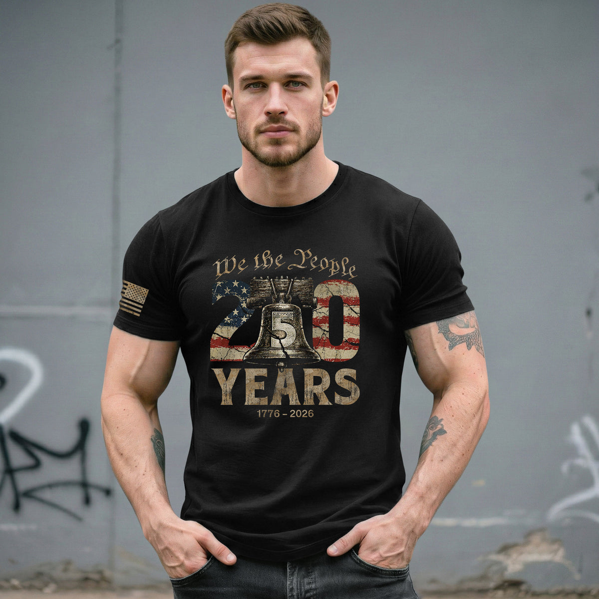 USA 250th Anniversary Shirt 1776-2026 Liberty Bell We The People Patriotic for Men - Rust Field Wear
