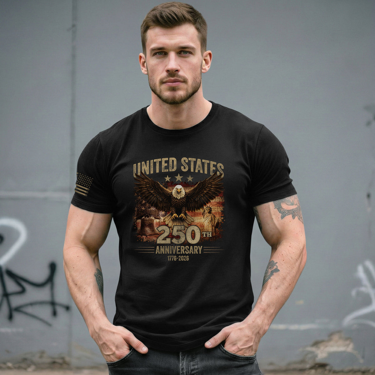 USA 250th Anniversary 250 Years Shirt 1776-2026 Vintage American Eagle Liberty Bell - Rust Field Wear