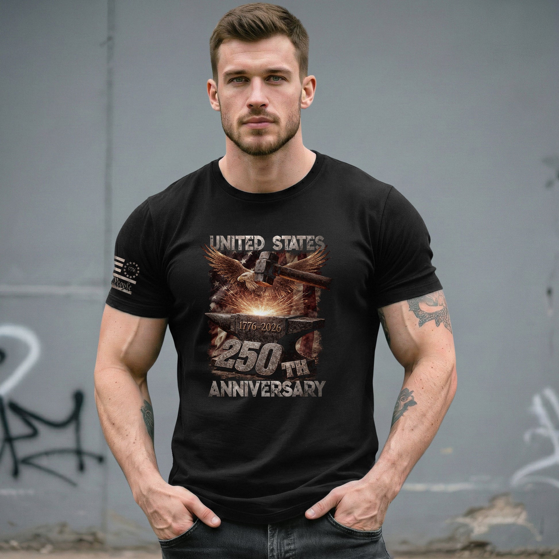 United States 250th Anniversary 250 Years Shirt 1776-2026 We The People Forged in Liberty Eagle Anvil - Rust Field Wear