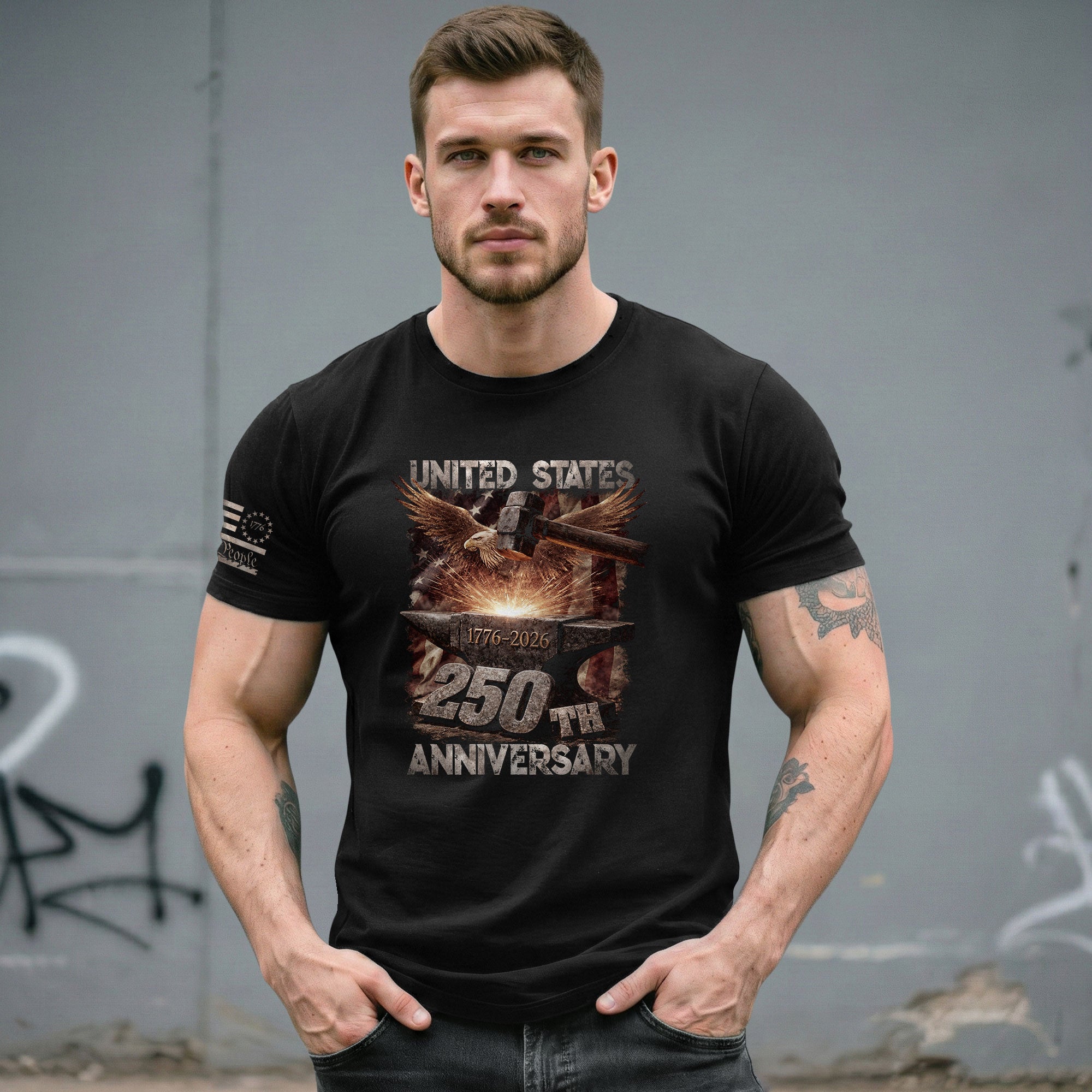 United States 250th Anniversary 250 Years Shirt 1776-2026 We The People Forged in Liberty Eagle Anvil - Rust Field Wear