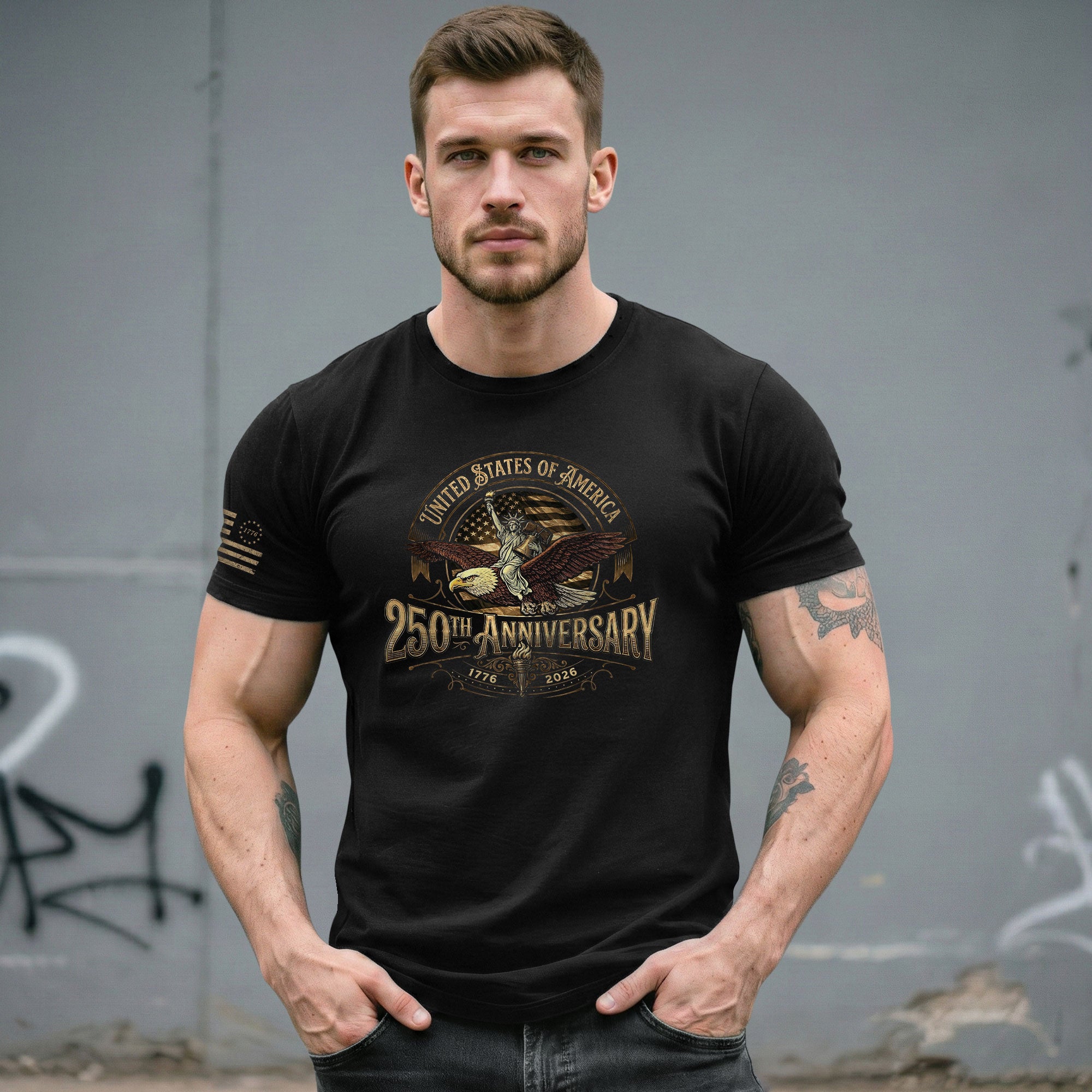 USA 250th Anniversary Shirt 250 Years 1776-2026 Retro Vintage American Emblem Eagle Liberty - Rust Field Wear