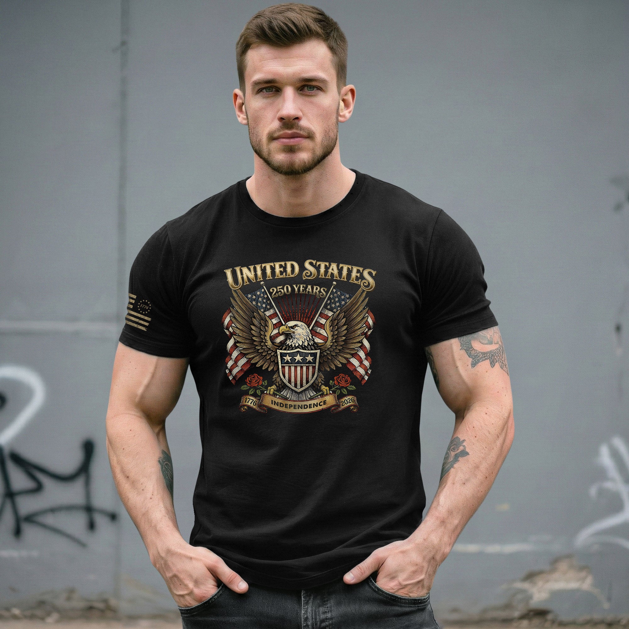 USA 250th Anniversary Shirt 1776–2026, Past and Present Freedom Tribute - Rust Field Wear