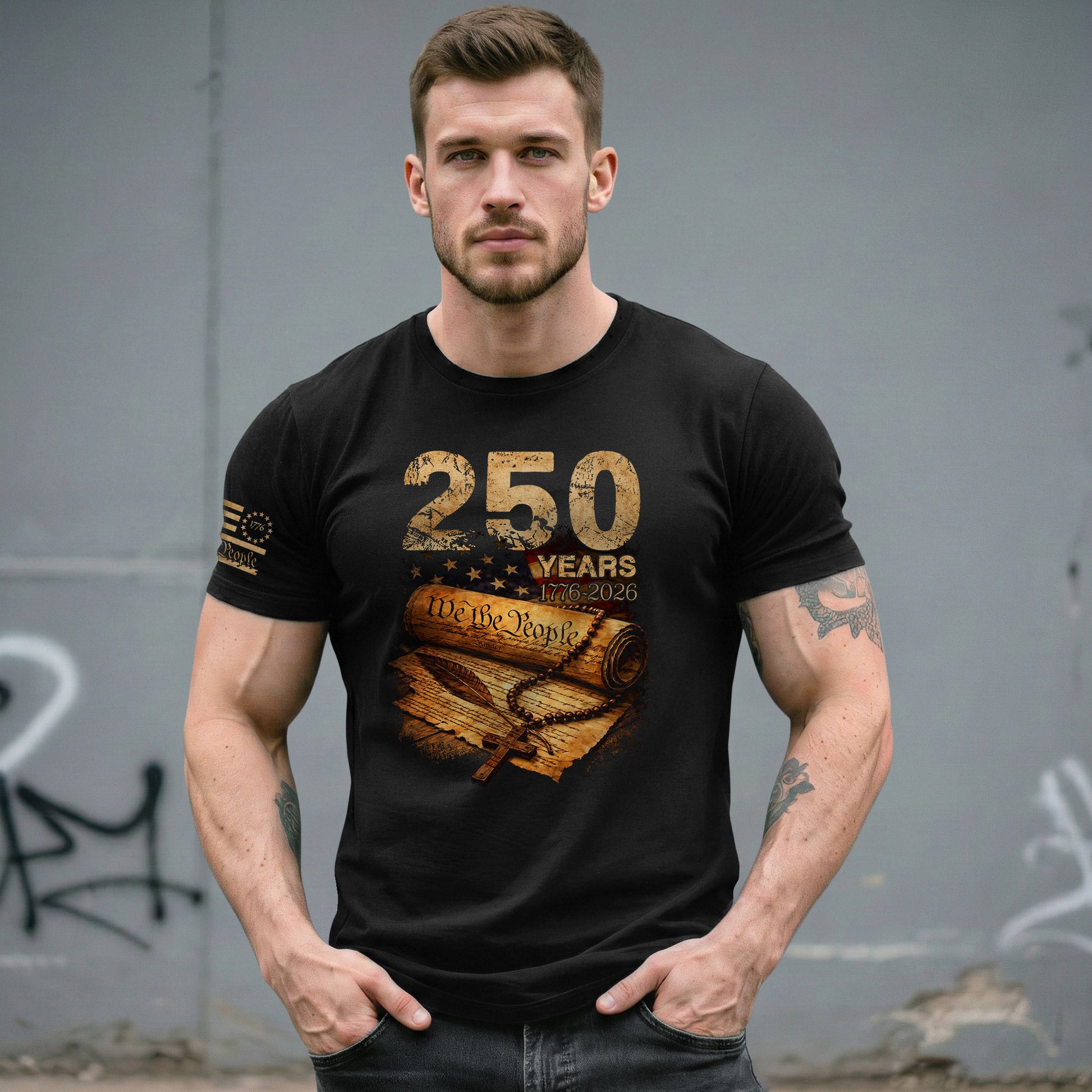 Christian Patriotic USA Shirt 250 Years Independence Since 1776 Faith Shirt - Rust Field Wear