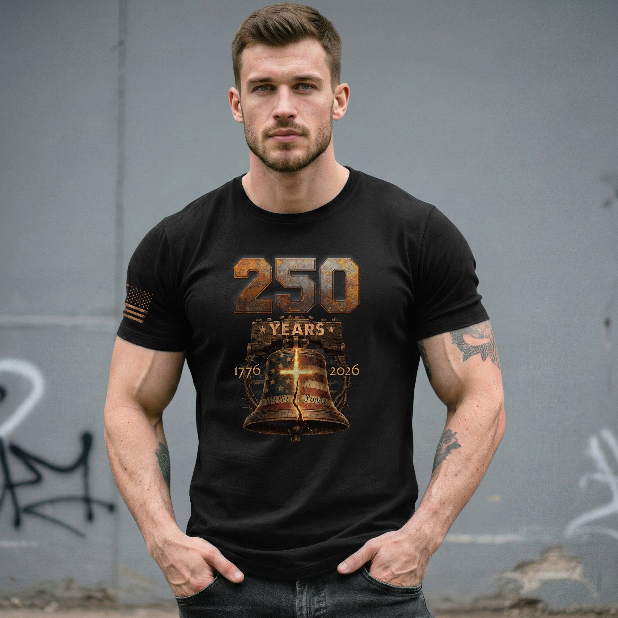 Christian Faith USA 250th Anniversary Independence Shirt 1776–2026 Patriotic Heritage - Rust Field Wear