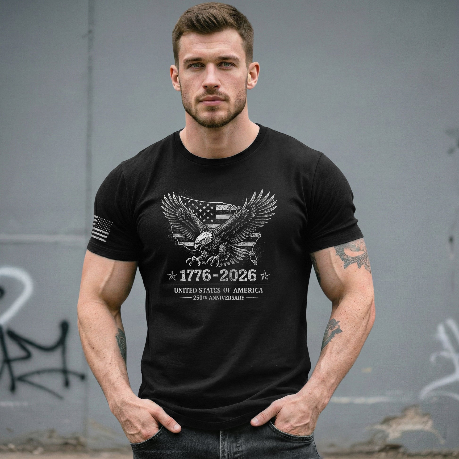 USA 250th Anniversary Shirt 1776-2026 United States of America Patriotic Eagle American Flag - Rust Field Wear