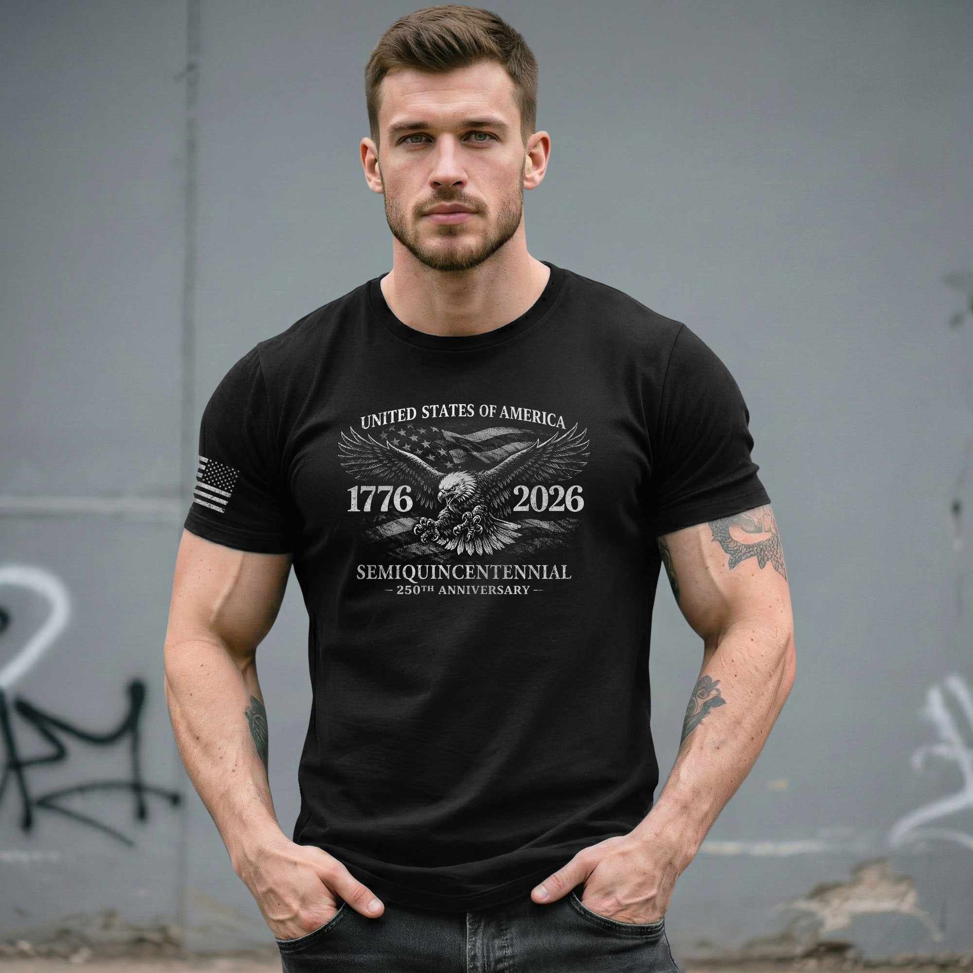 USA 250 Years American Pride Shirt 1776-2026 Eagle USA Patriotic - Rust Field Wear