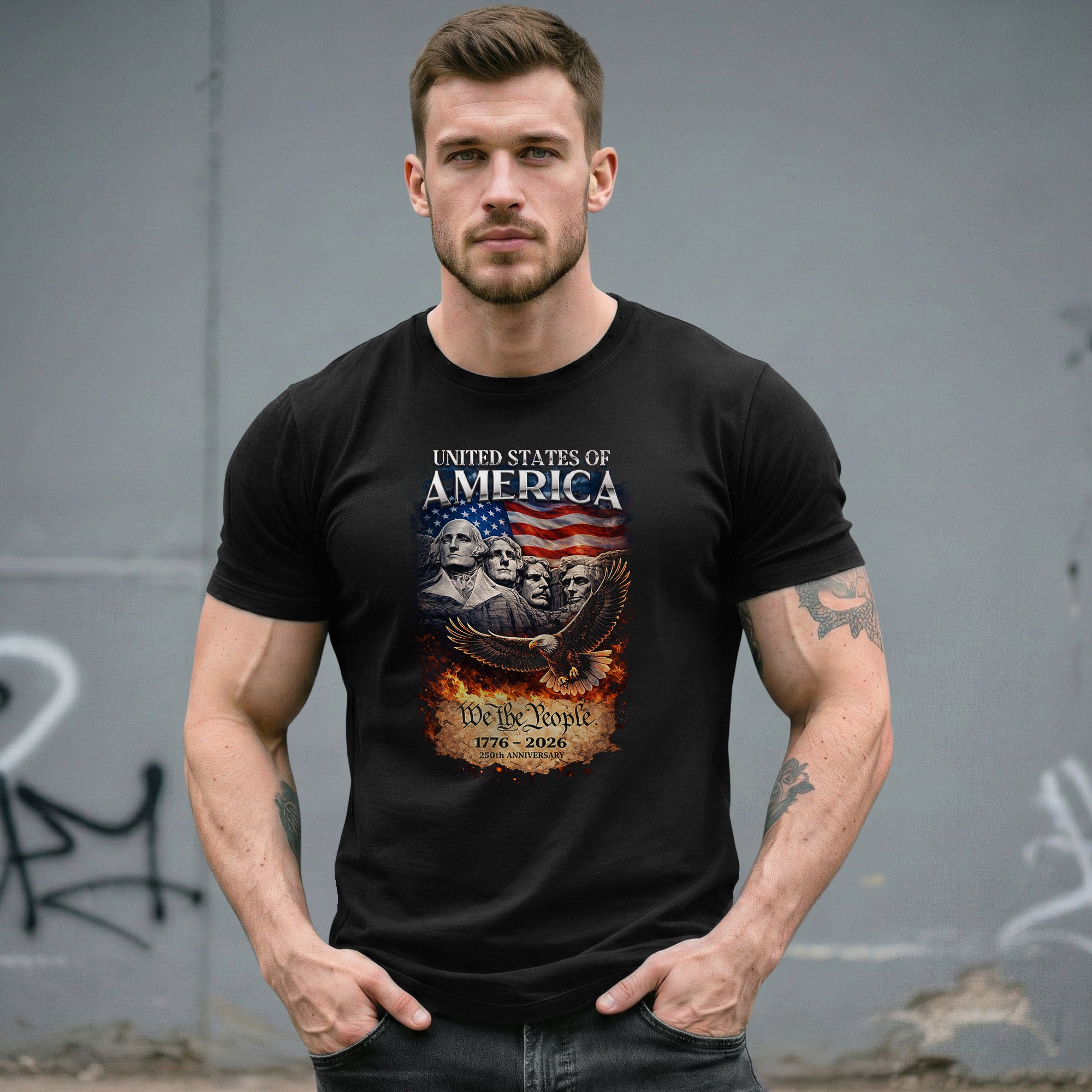 United States of America 1776–2026 – 250 Years of Freedom Commemorative T-Shirt - Rust Field Wear