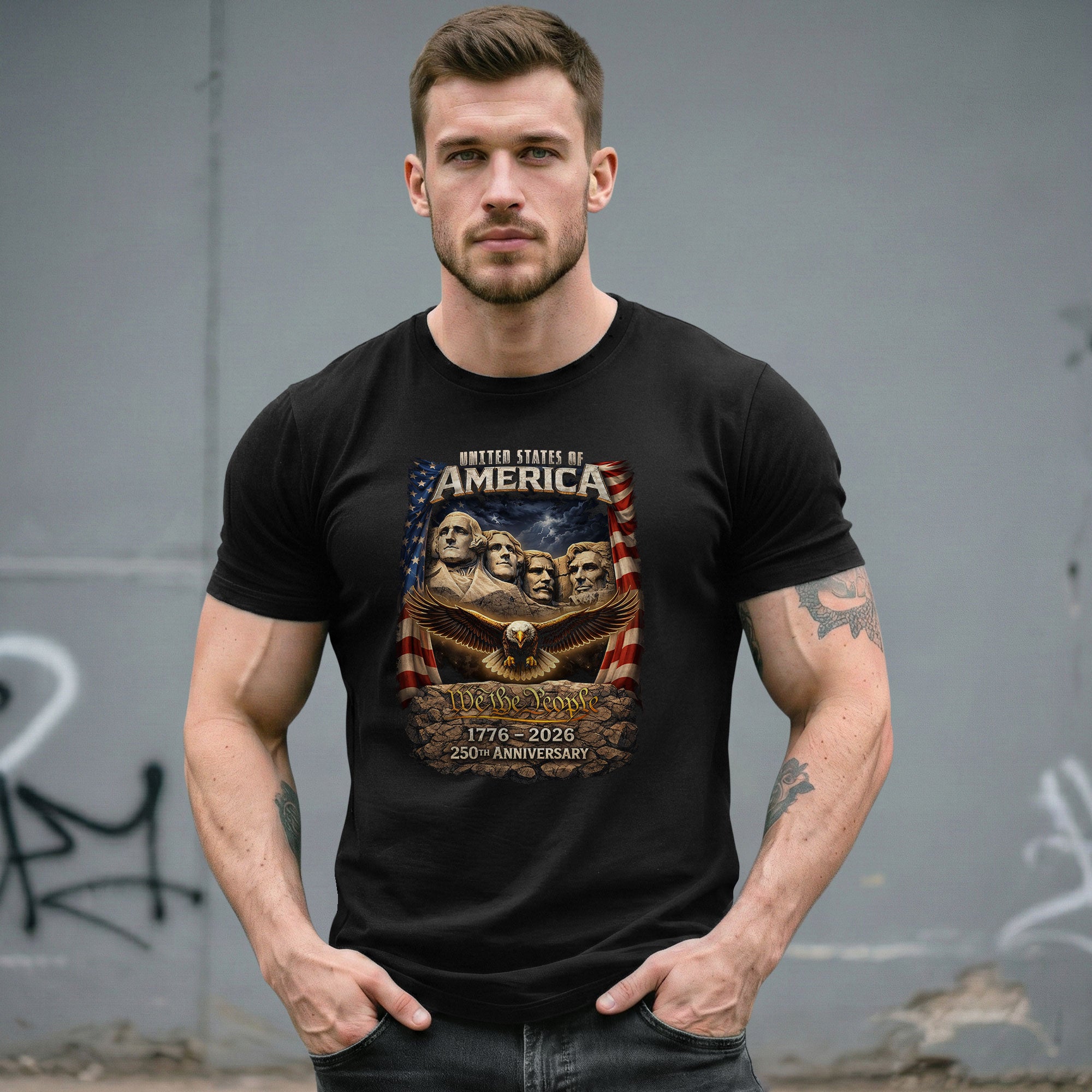 United States of 250 Years America Anniversary 1776–2026 – Monument Tribute Patriotic T-Shirt - Rust Field Wear