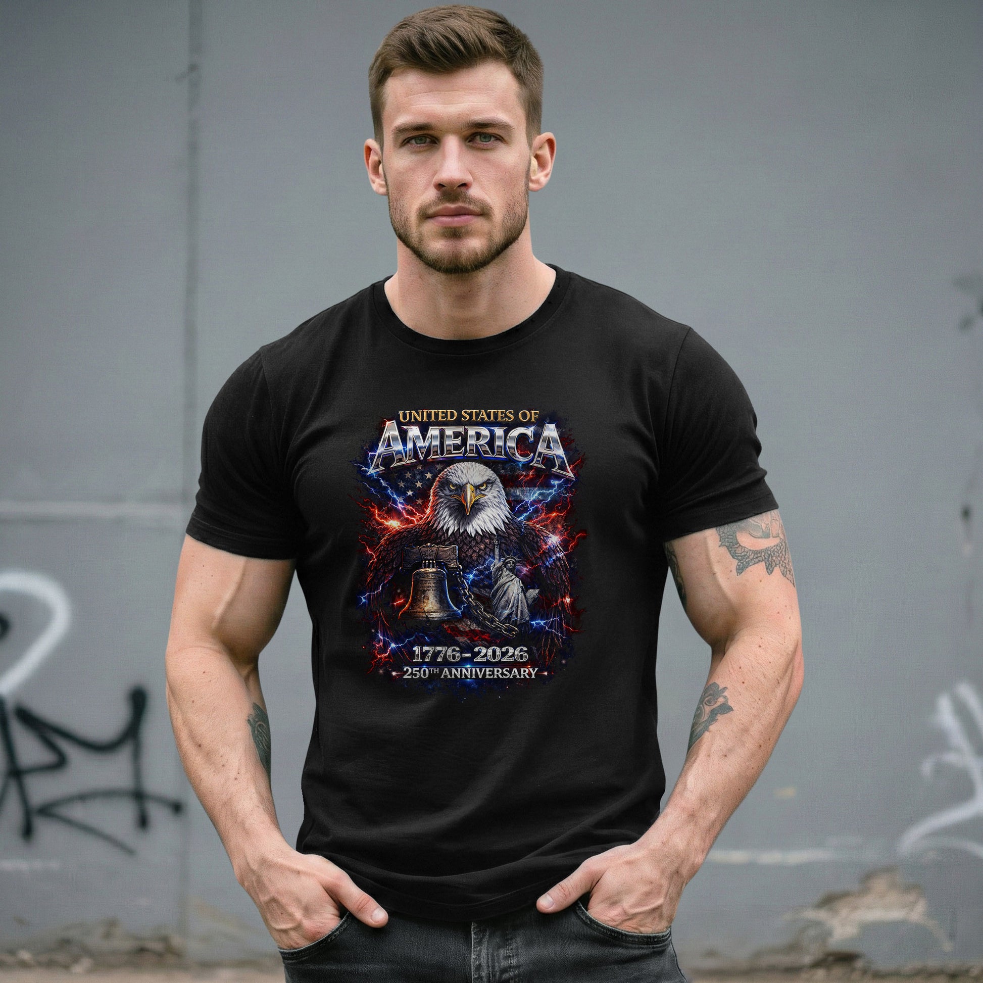 United States of America 1776–2026 – 250th Anniversary Eagle Patriotic T-Shirt - Rust Field Wear