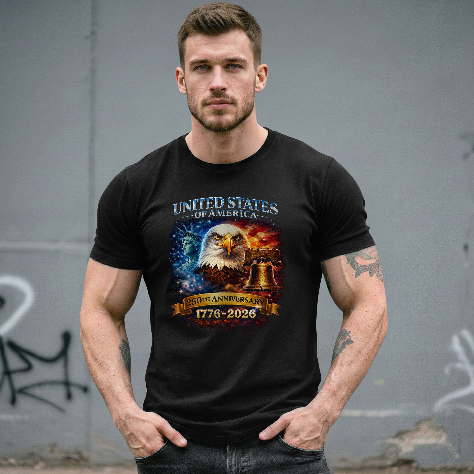 United States of America 1776–2026 – 250th Anniversary Liberty Eagle T-Shirt - Rust Field Wear