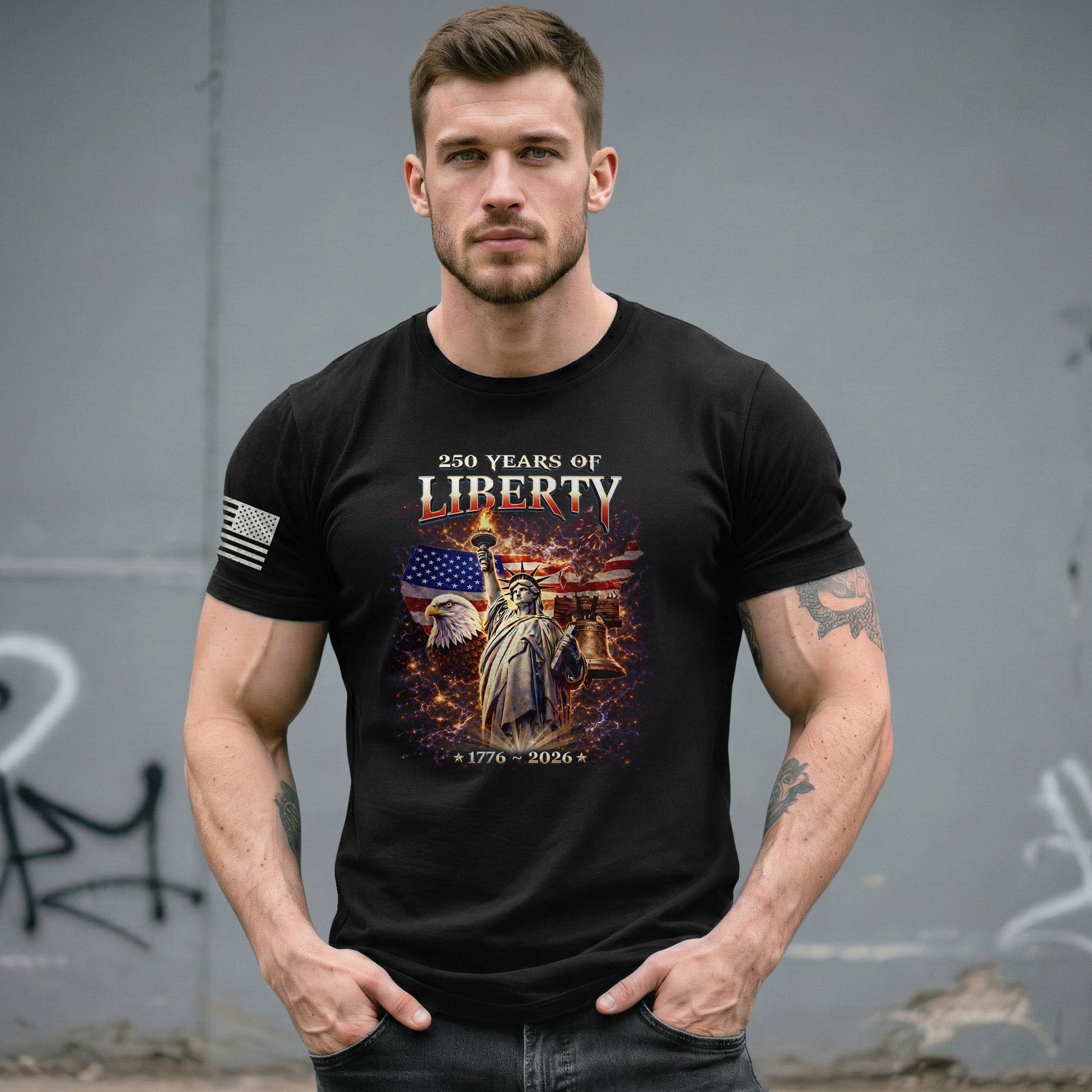 America 250th Anniversary Shirt - 1776-2026 Liberty Bell Tee, 250 Years of Freedom USA Birthday Merchandise - Rust Field Wear