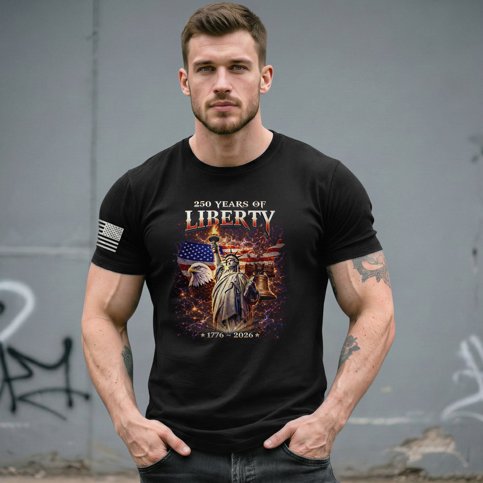America 250th Anniversary Shirt - 1776-2026 Liberty Bell Tee, 250 Years of Freedom USA Birthday Merchandise - Rust Field Wear