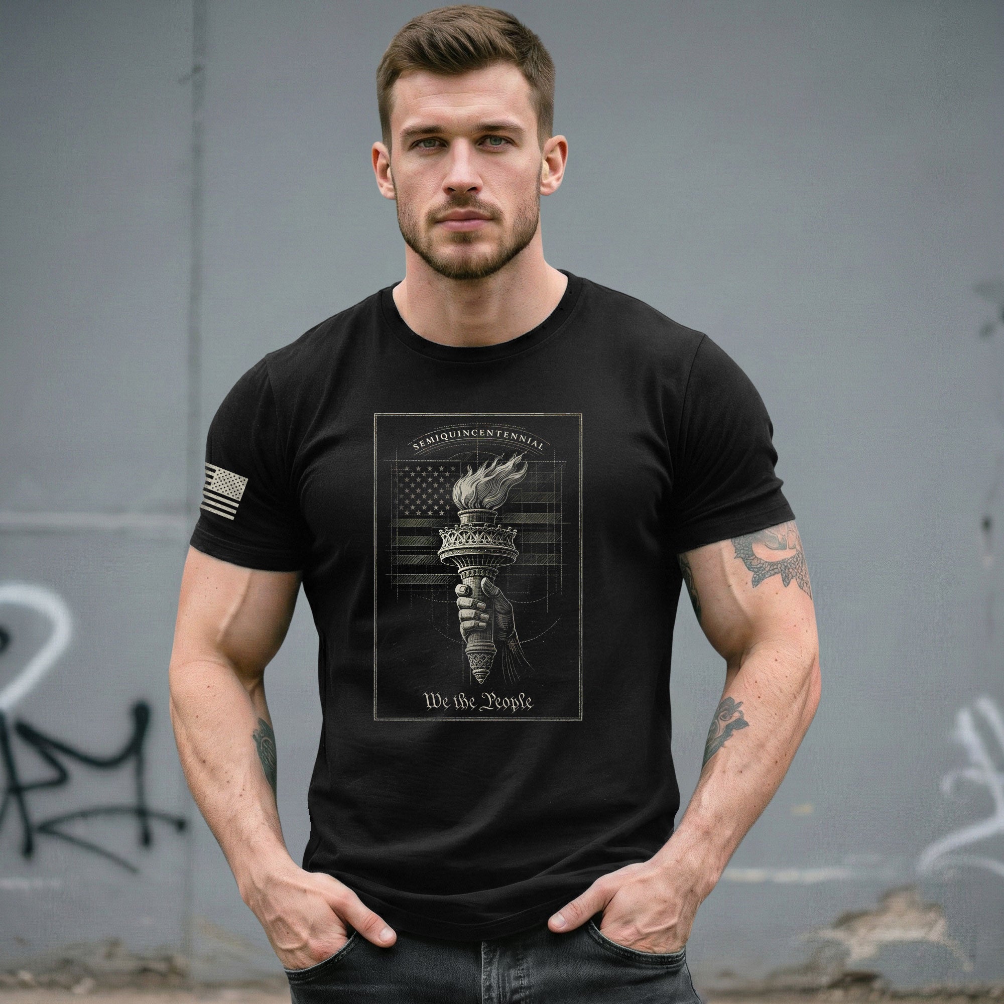 America 250th Anniversary T-Shirt 1776-2026 – We The People Liberty Torch Retro Hoodie Tee - Rust Field Wear