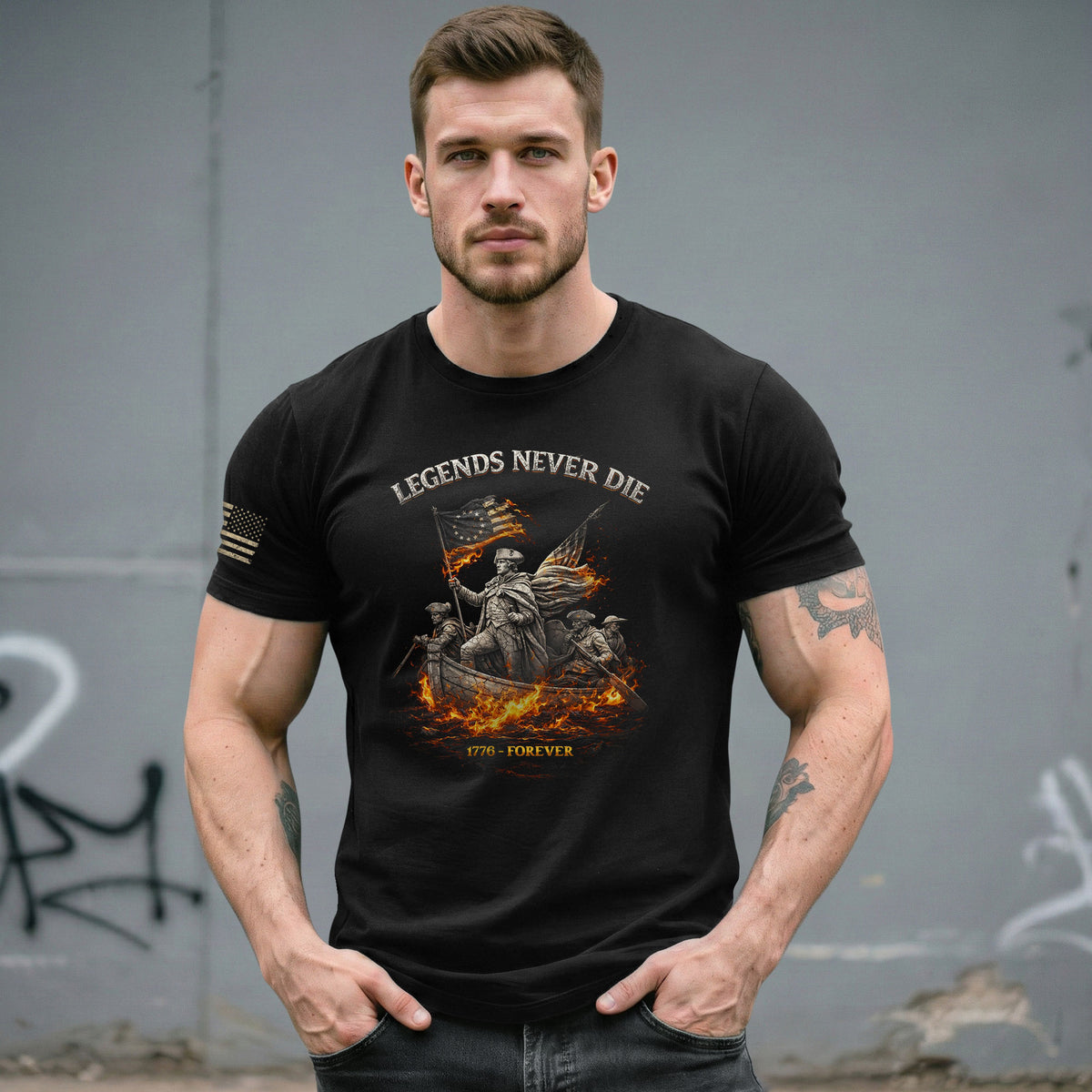America 250th Anniversary T-Shirt 1776-2026 – Legends Never Die George Washington Retro Tee - Rust Field Wear