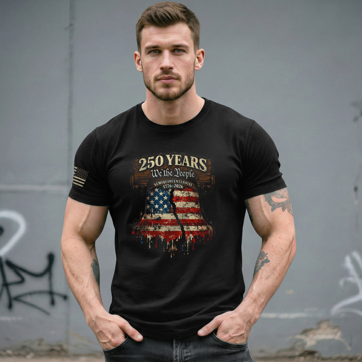 America 250th Anniversary 1776-2026 T-Shirt – We The People 250 Years Liberty Bell Patriotic Tee - Rust Field Wear