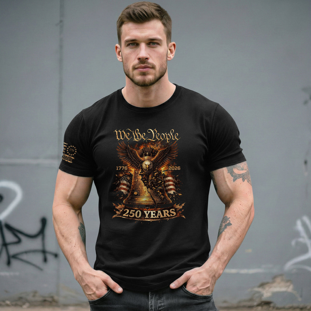 Liberty Bell Eagle We The People T-Shirt - Patriotic 250 Years Heritage Tee - Rust Field Wear
