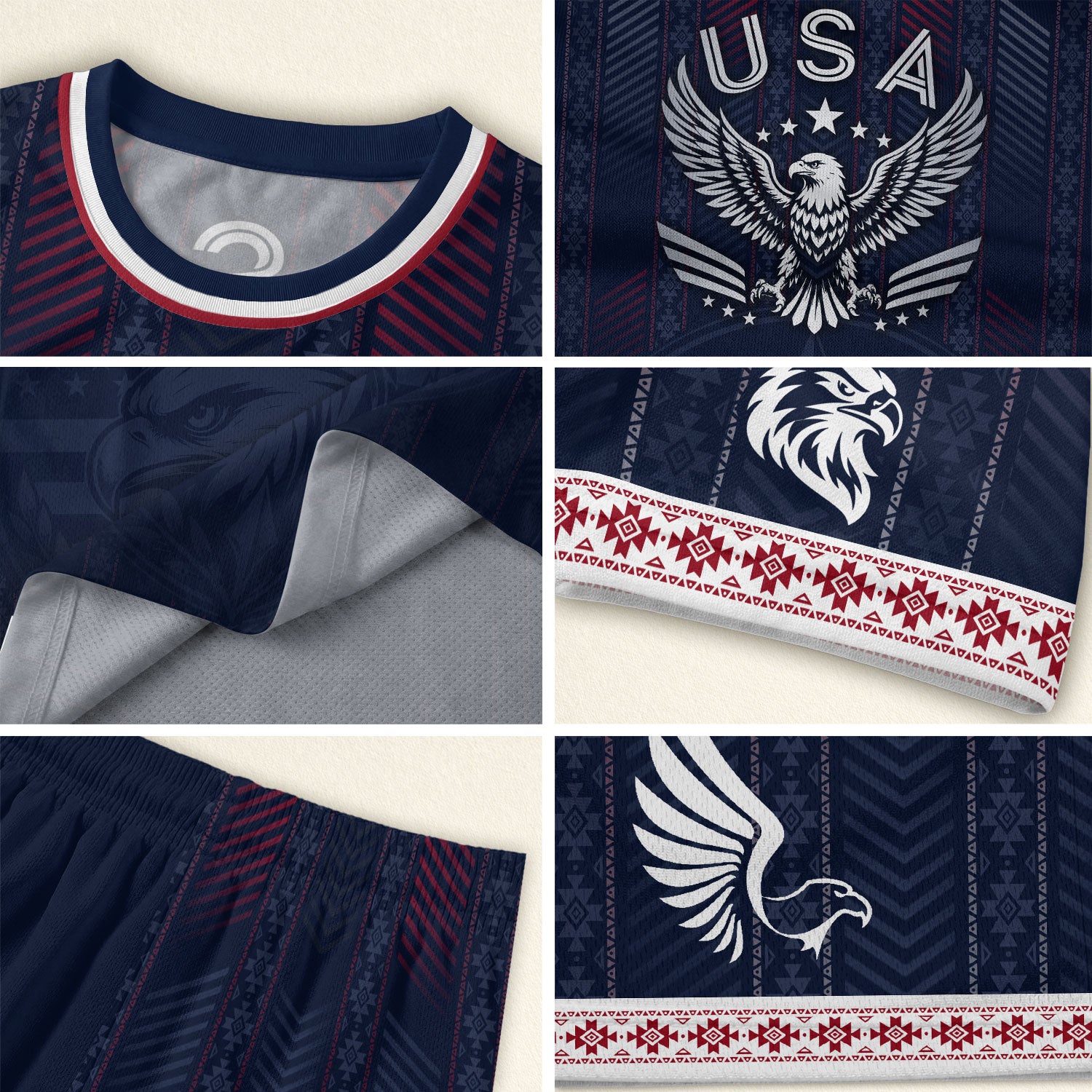 United States Soccer Jersey Kids Set Navy Soccer Ball Patriotic Youth Football Outfit Kit