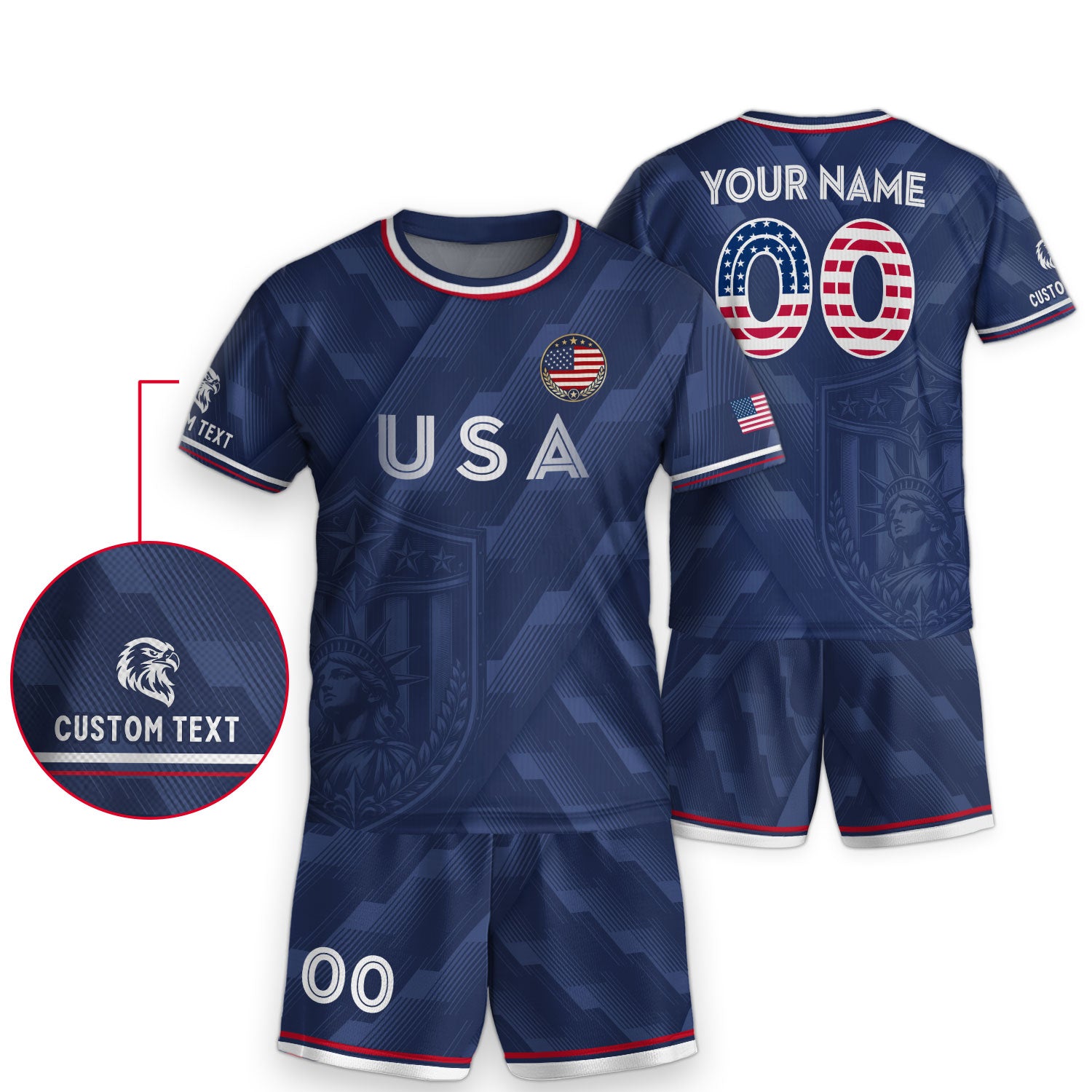 Custom Name Kids Soccer Jersey Personalized USA Youth Athletic Sport T Shirt