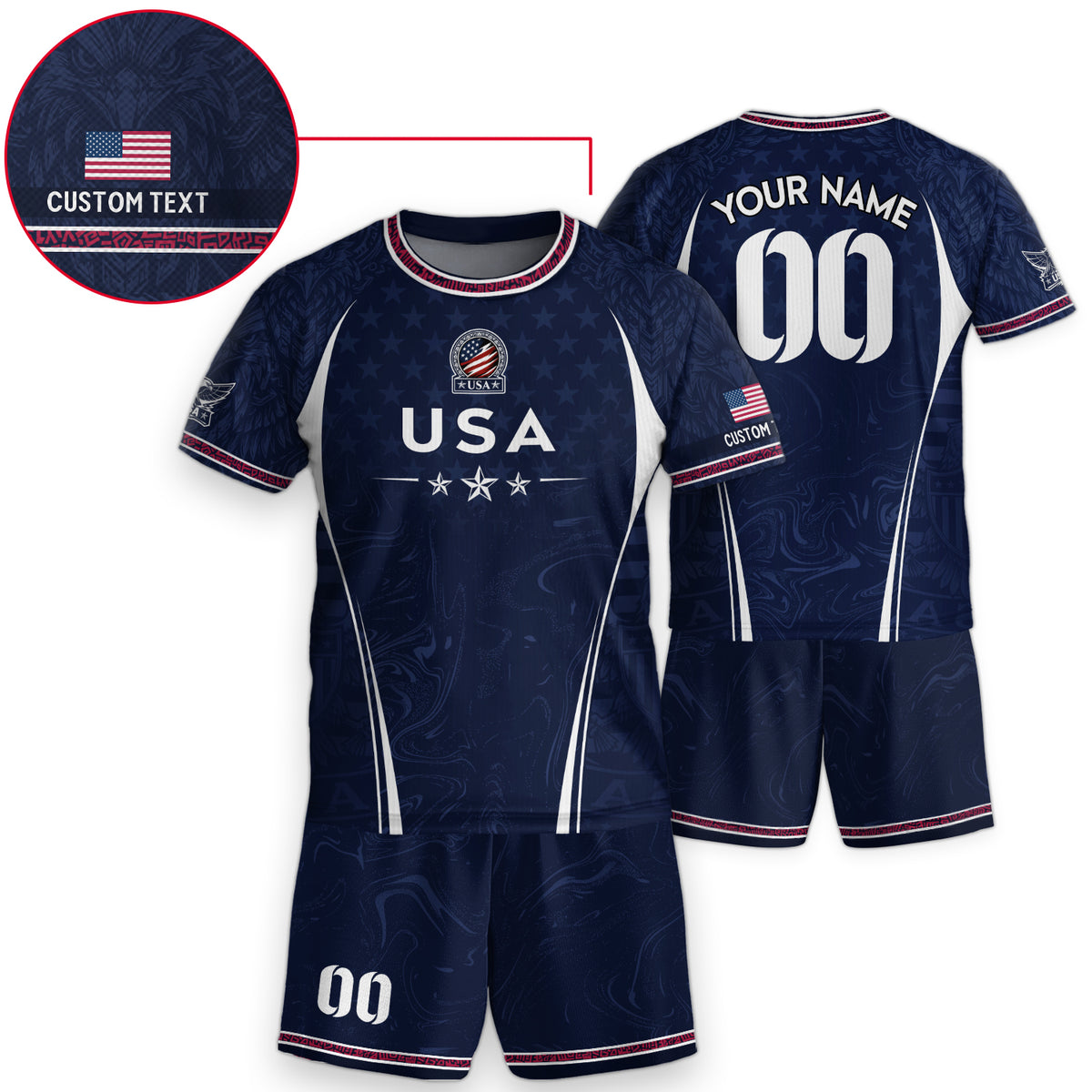 Personalized Youth Soccer Jersey Style Custom Name Number USA Kids Starry Active Top - Rust Field Wear
