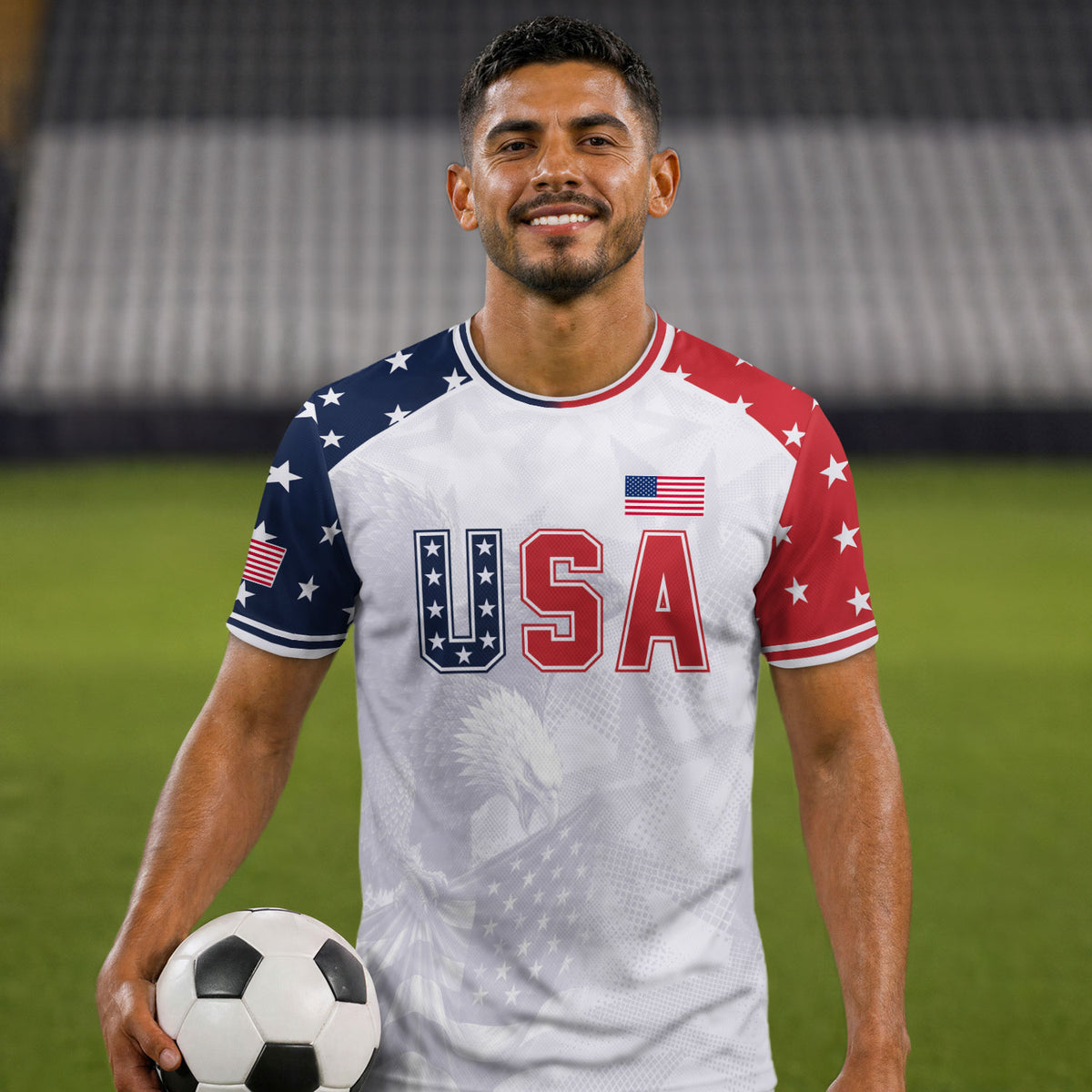 USA Soccer Jersey Adult Patriotic Eagle Shirt American National Football Team Tee