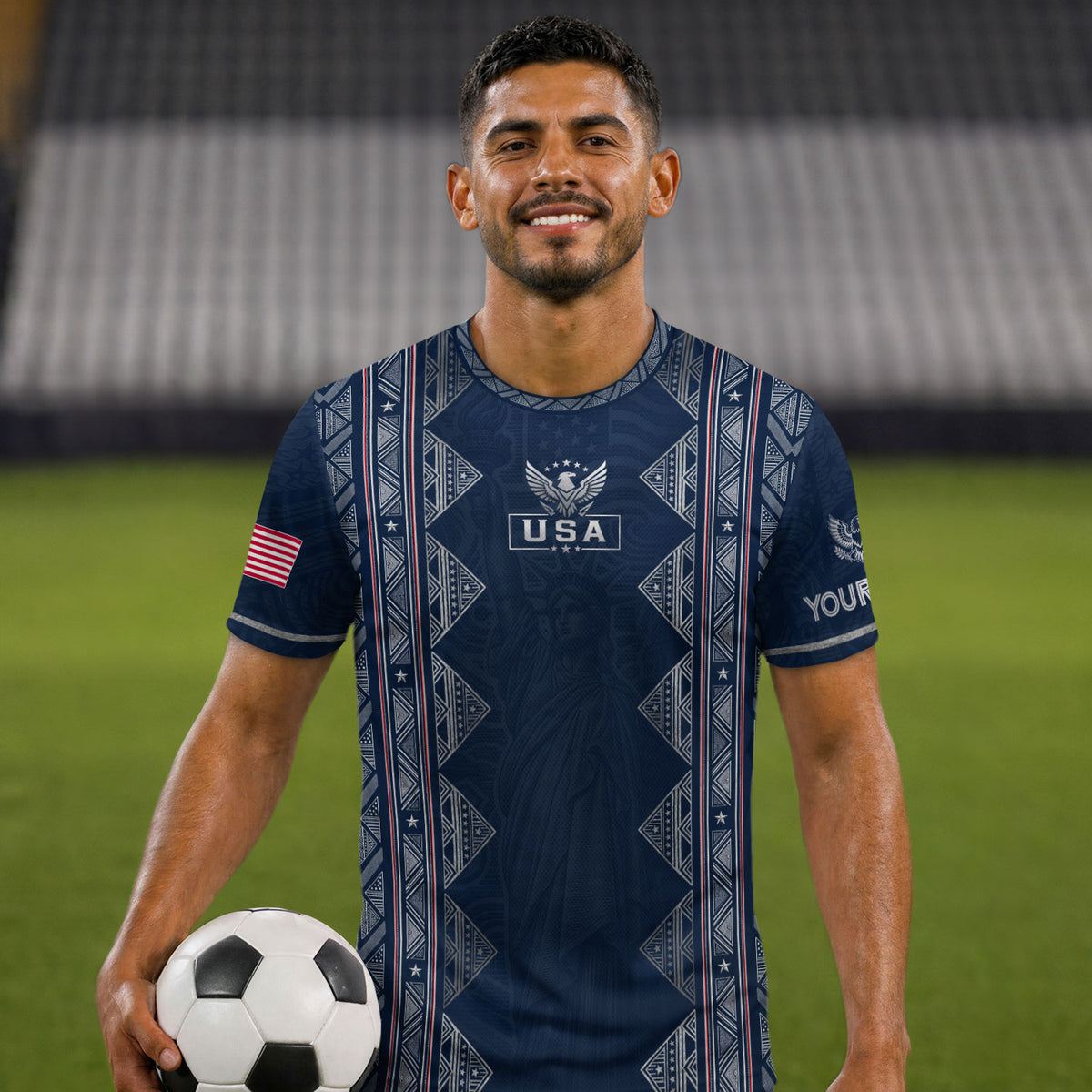 Personalized USA Soccer Jersey Adult Custom Name Number Patriotic Sports Team Uniform - Rust Field Wear