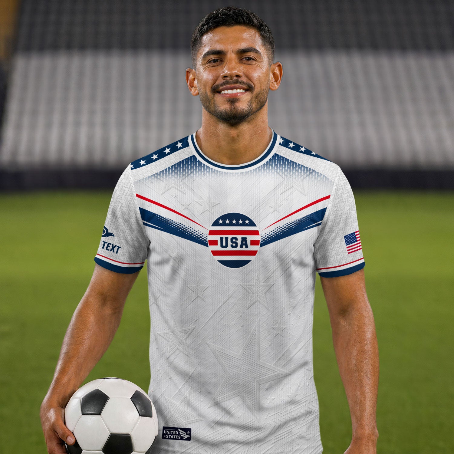 Personalized USA White Soccer Jersey - Custom Name & Number Patriotic Sports Gear