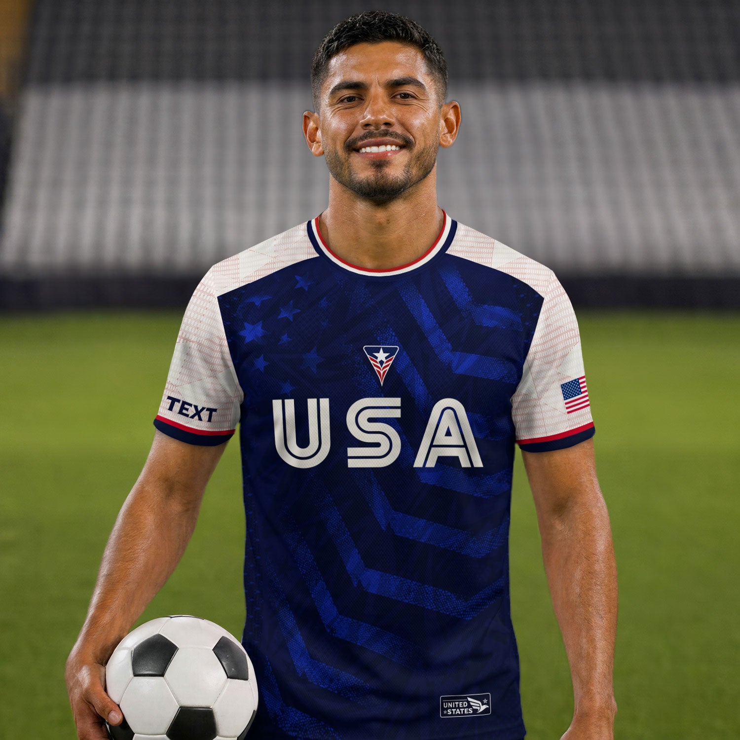 Custom Dark Blue USA Soccer Jersey - Personalized Name & Number American Sports Gear