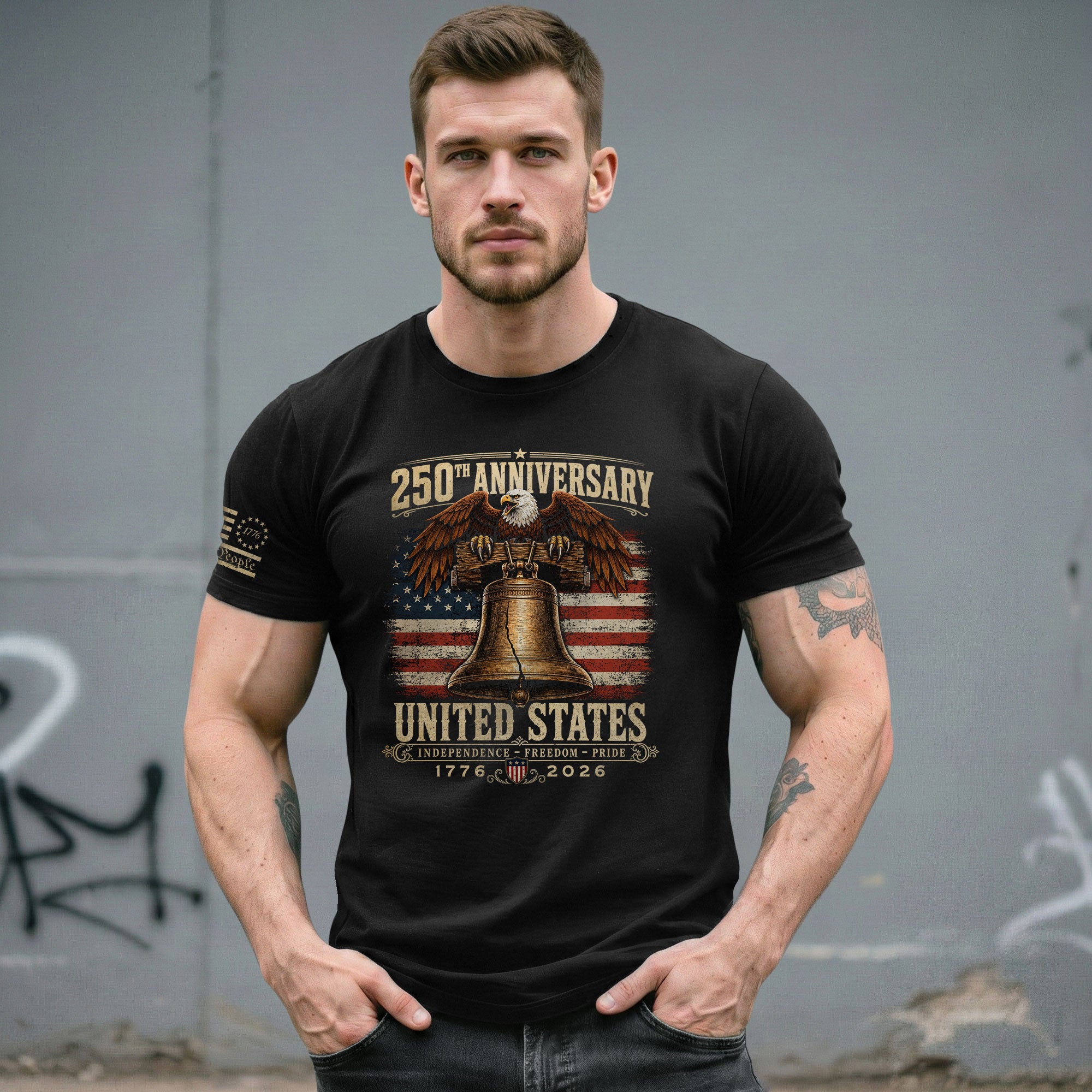 Liberty Bell Eagle Shirt 250th Anniversary 1776-2026 United States Patriotic Graphic Tee - Rust Field Wear