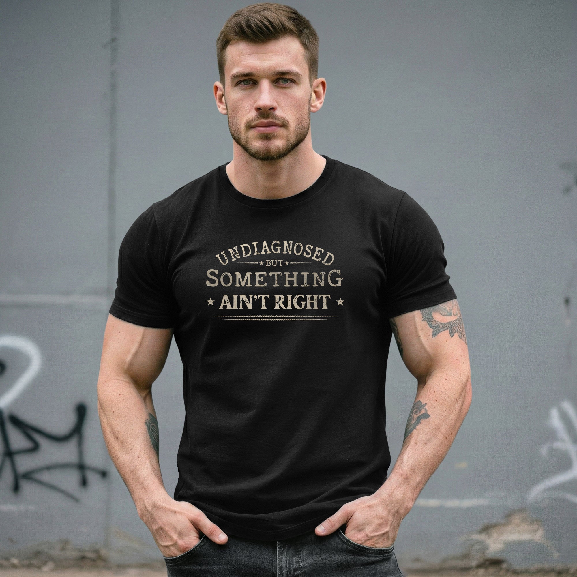 Undiagnosed But Something Ain't Right Shirt Funny Sarcastic Quote Vintage Graphic Tee - Rust Field Wear