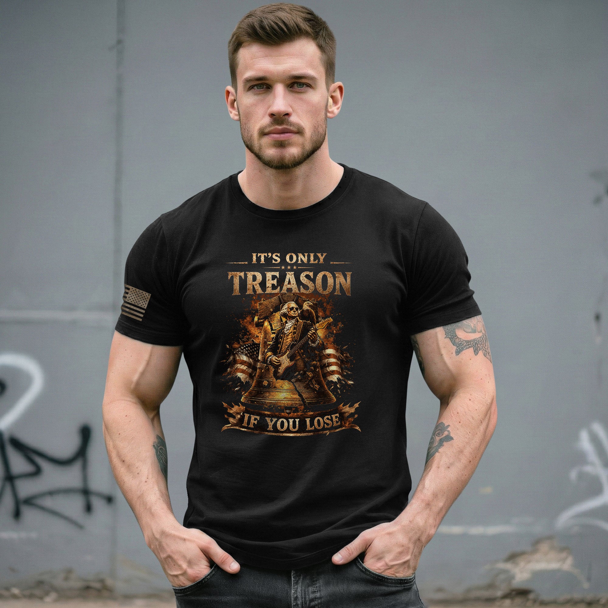 Historical Graphic Apparel - It’s Only Treason If You Lose Liberty Bell Design Tee - Rust Field Wear