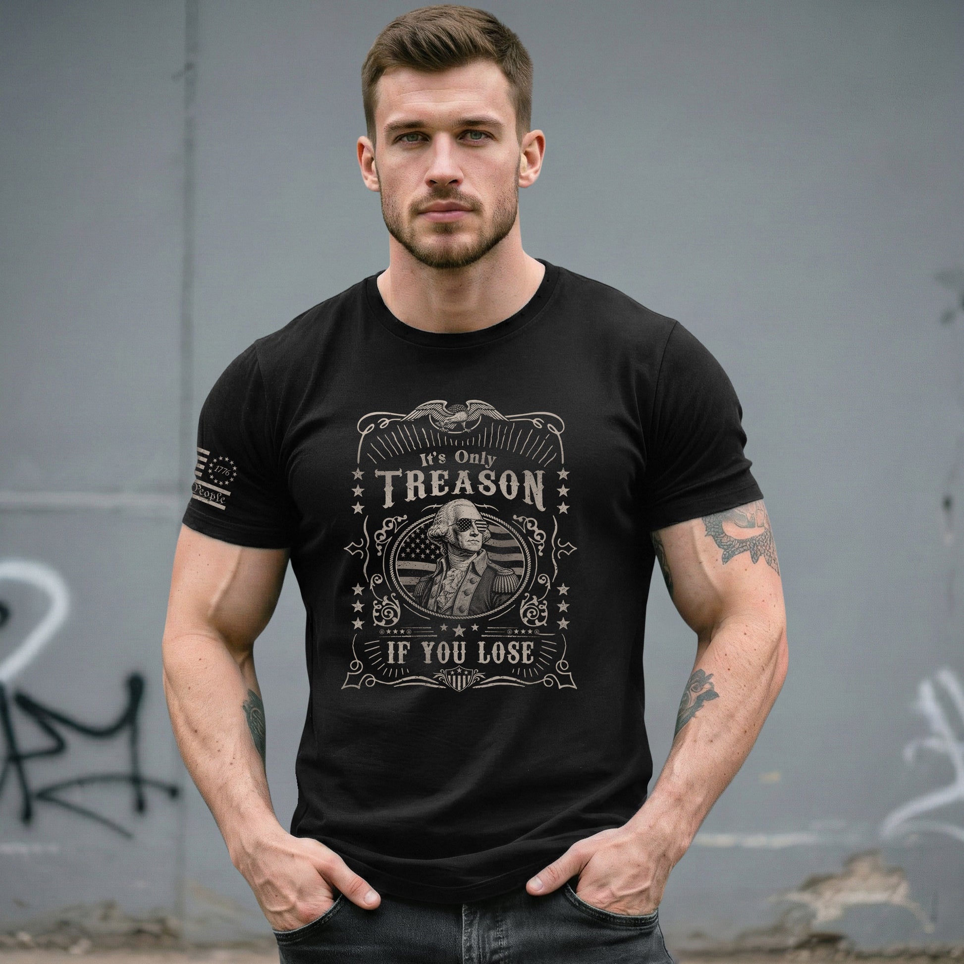 It's Only Treason If You Lose T-Shirt - Vintage George Washington Patriotic Tee - Rust Field Wear
