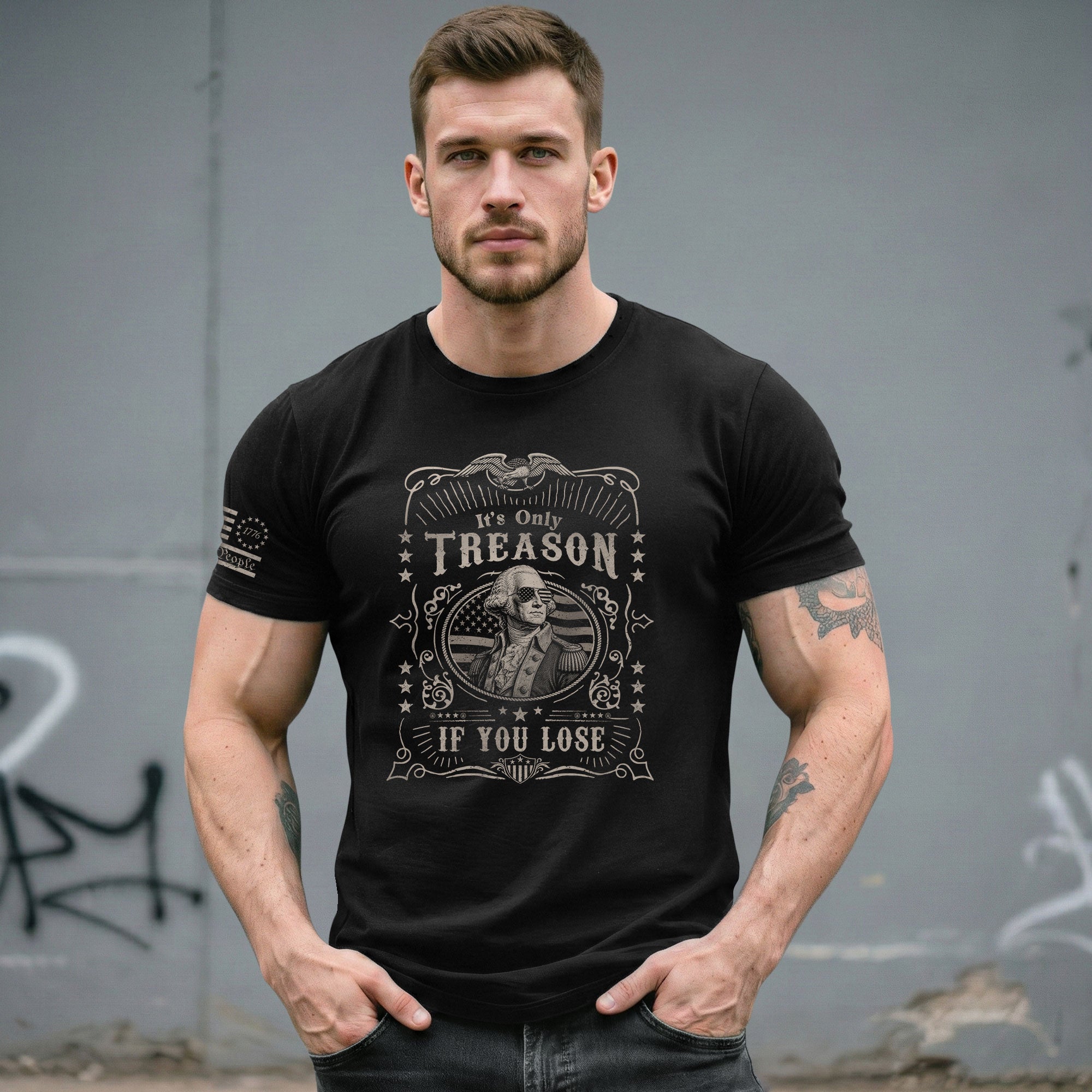 It's Only Treason If You Lose T-Shirt - Vintage George Washington Patriotic Tee - Rust Field Wear
