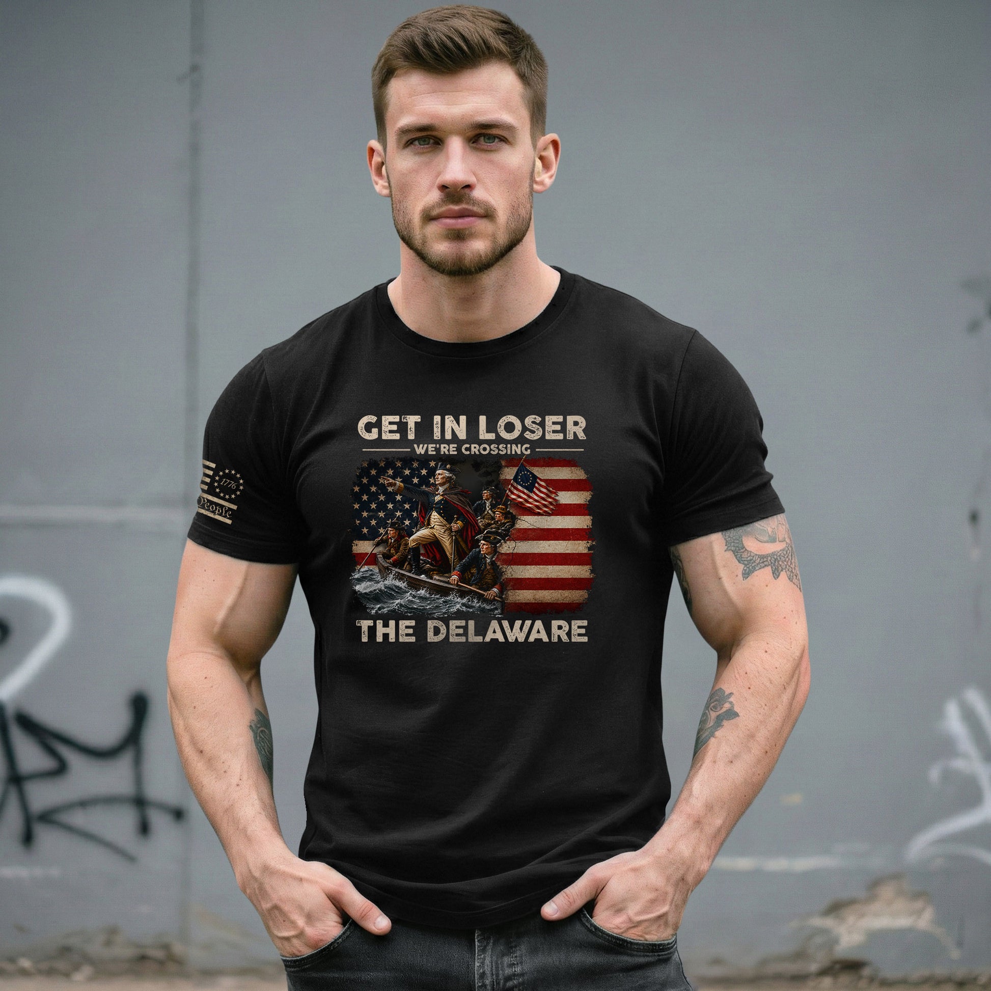 Get In Loser We're Crossing The Delaware Shirt Funny George Washington Historical Tee - Rust Field Wear