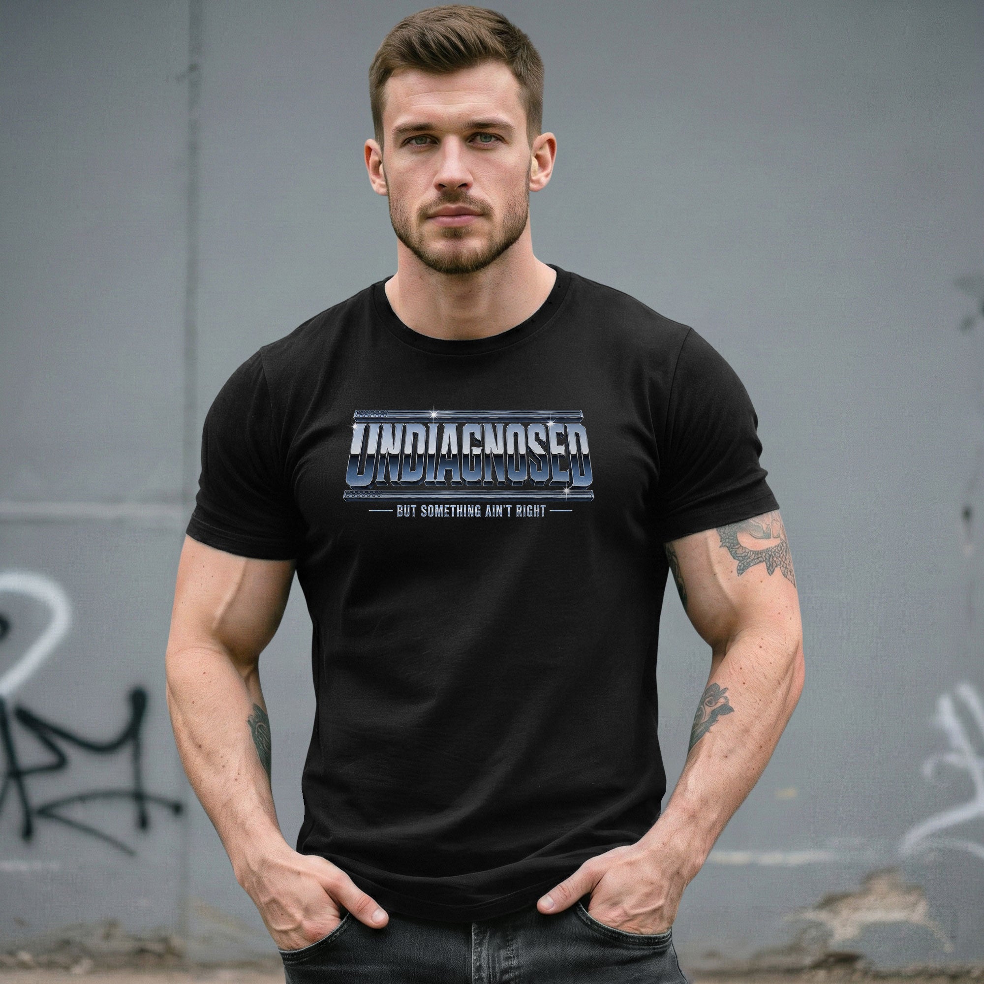Funny Slogan Graphic Tee Undiagnosed But Something Ain't Right Casual Cotton Shirt - Rust Field Wear