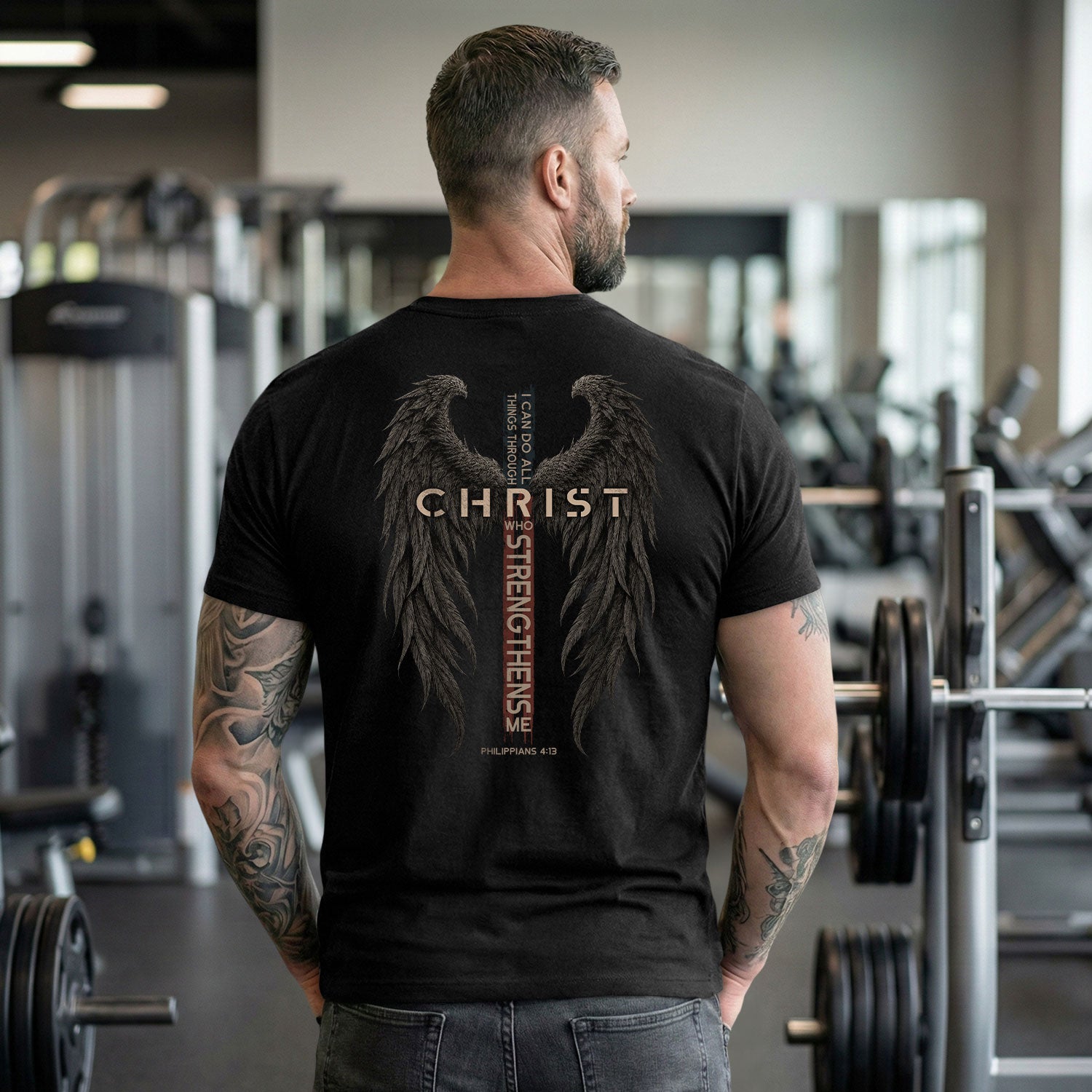 I Can Do All Things Through Christ Shirt Cross Wings Philippians 4 13 Graphic Tee - Rust Field Wear